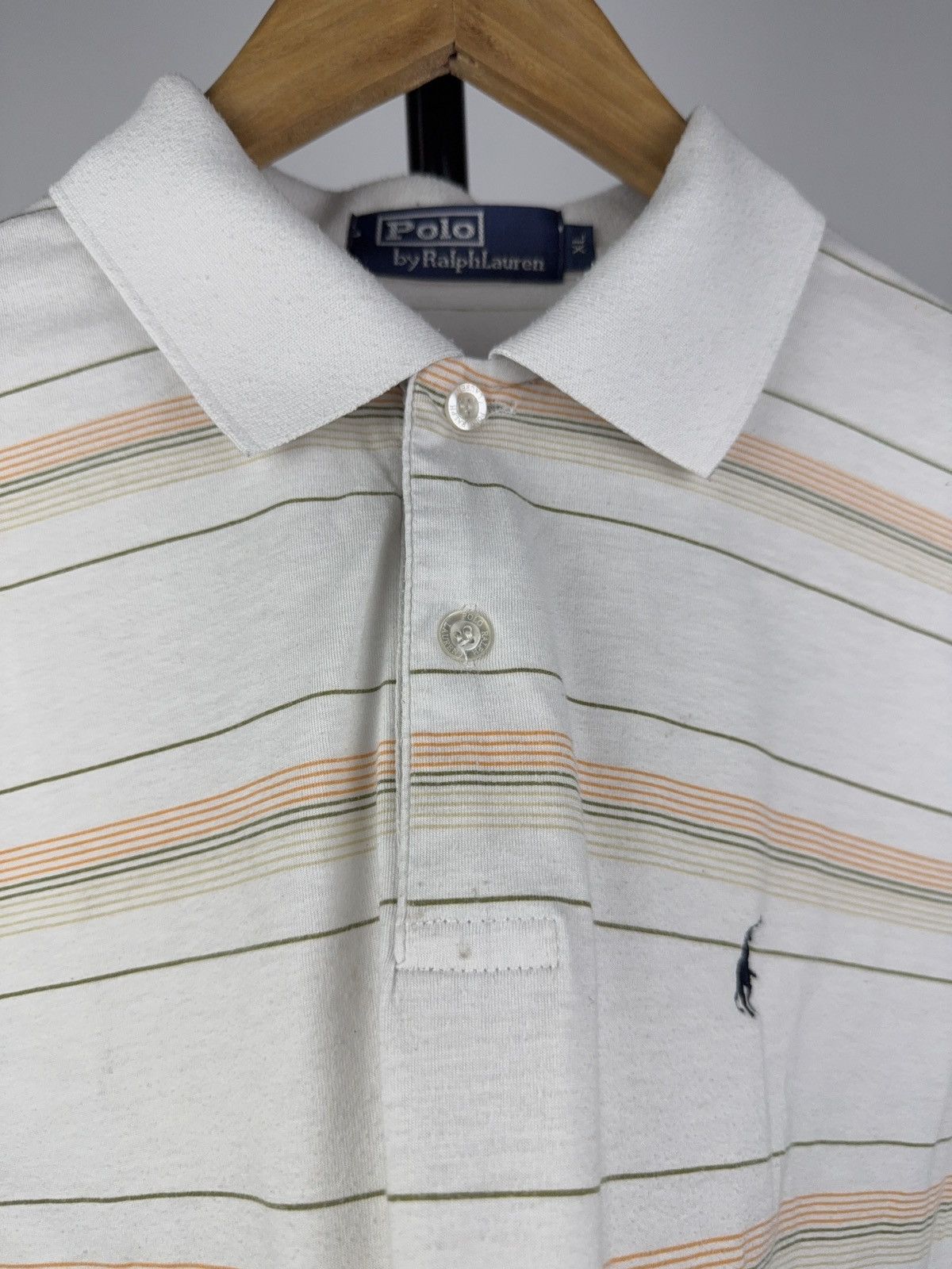 Polo Ralph Lauren Luxury Retro Lauren Striped Polo Shirt Vintage White XL Size US XL / EU 56 / 4 - 4 Thumbnail