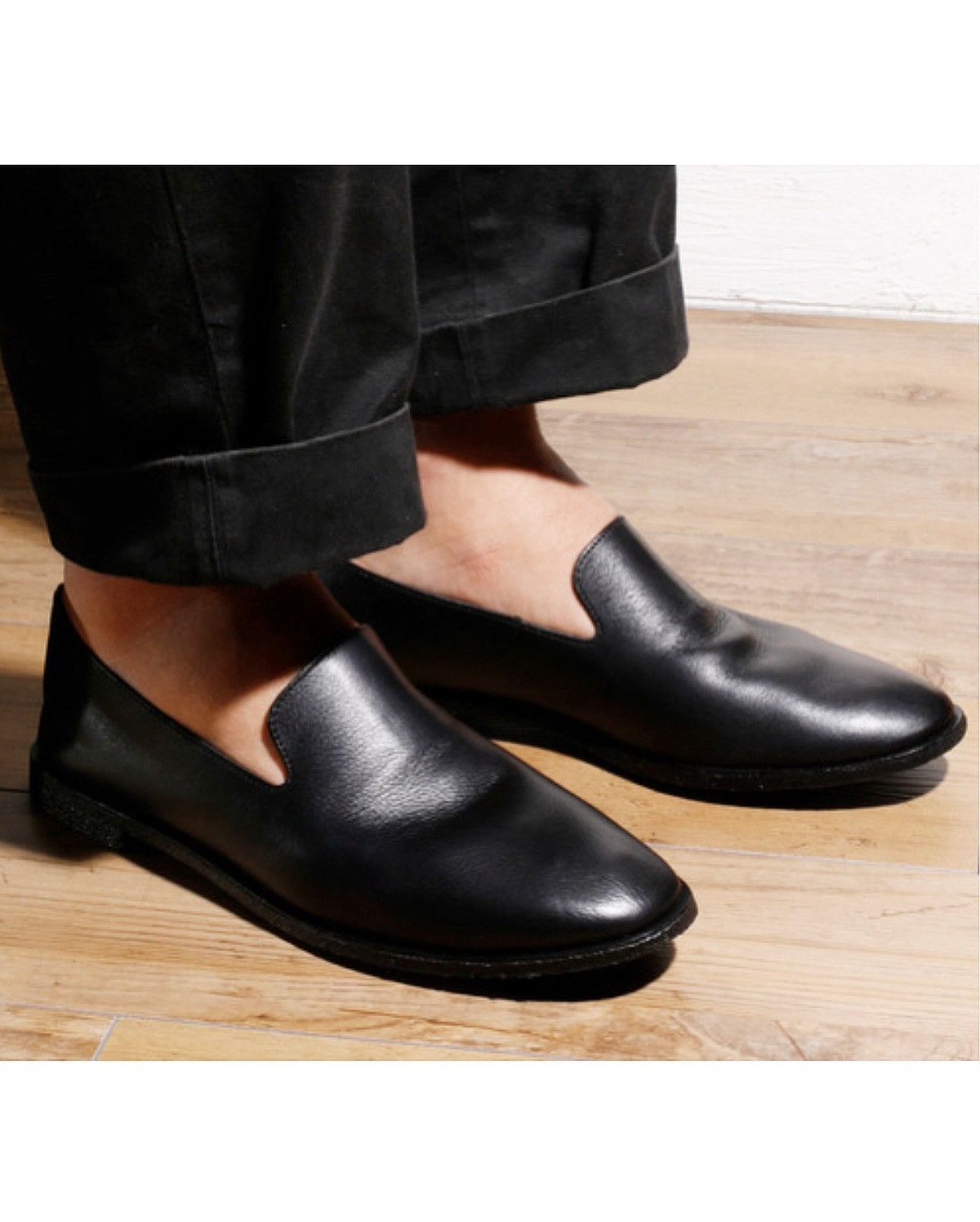 Japanese Brand 2000S HUSH PUPPIES COLLAPSIBLE BLACK LEATHER LOAFERS Size US 9.5 / EU 42-43 - 2 Thumbnail