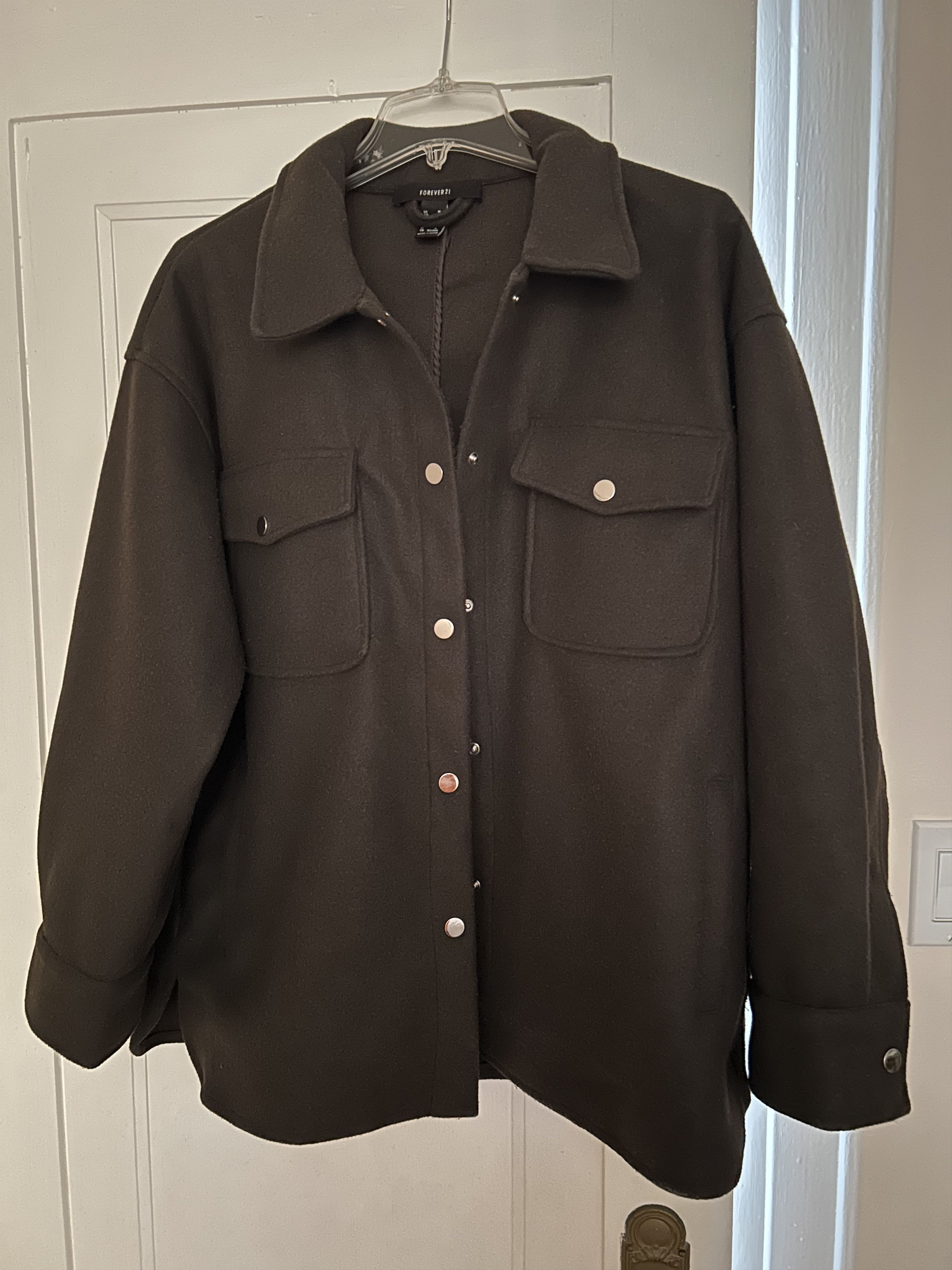 Forever 21 Forever 21 Dark Brown Shirt Jacket Shacket Size M Snap Size M / US 6-8 / IT 42-44 - 1 Thumbnail