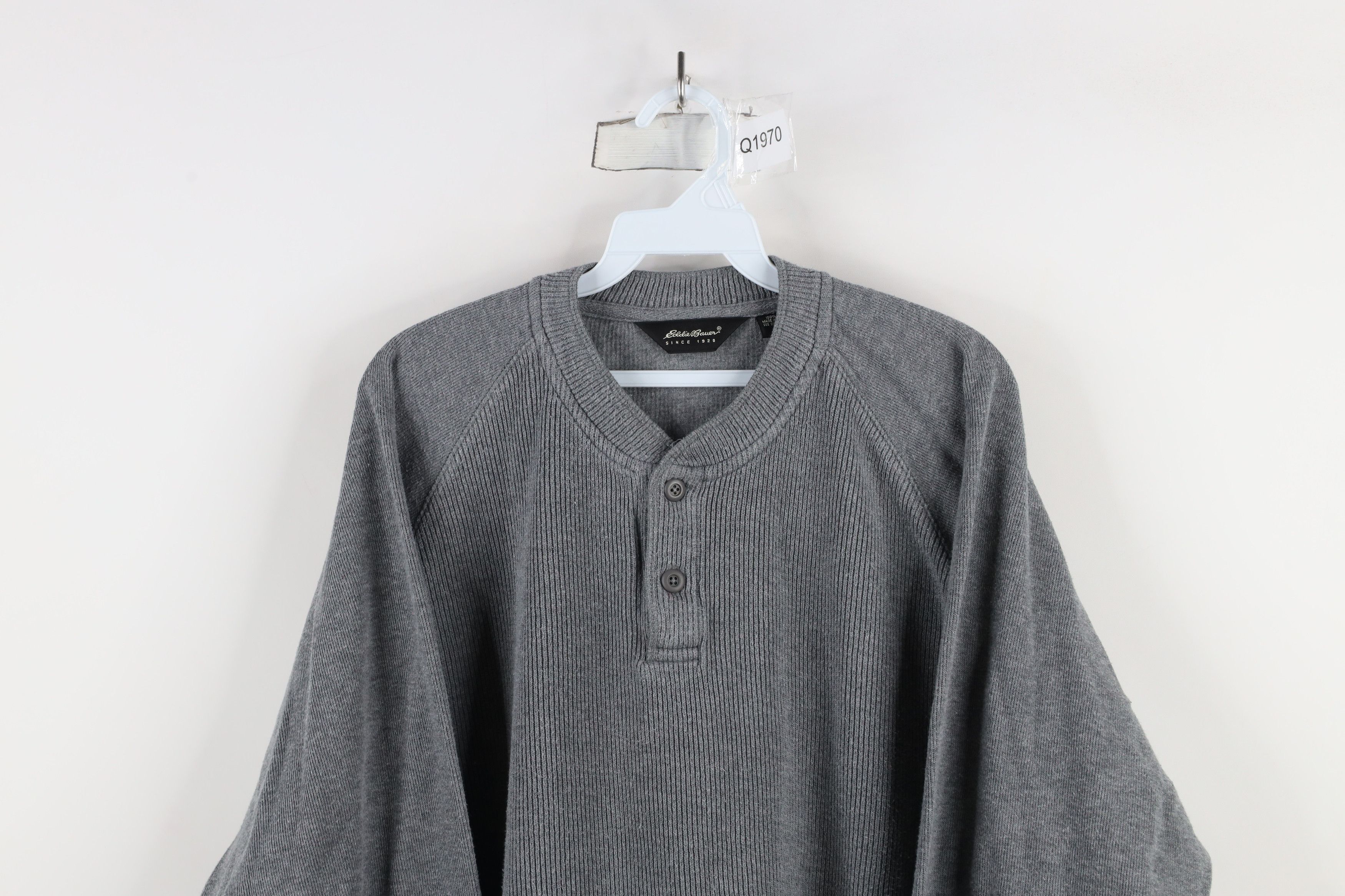 Eddie Bauer Vintage 90s Eddie Bauer Knit Long Sleeve Henley T-Shirt Size US XL / EU 56 / 4 - 2 Thumbnail