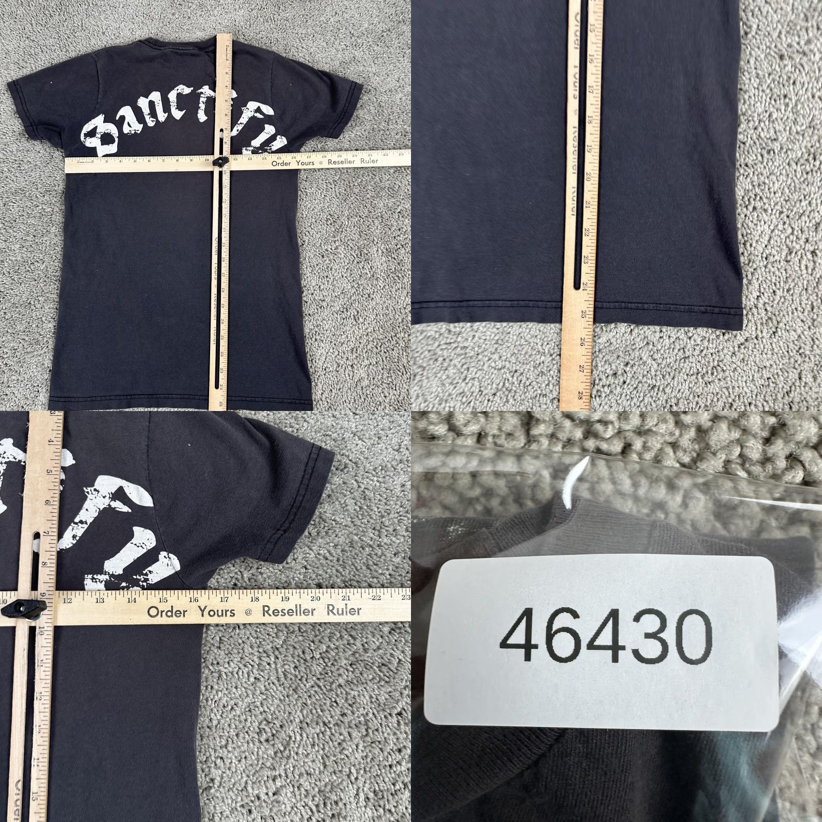 Vintage Sanctify Shirt Mens Small Black Graphic Cross Sword Christian Gothic Tee Size US S / EU 44-46 / 1 - 8 Thumbnail
