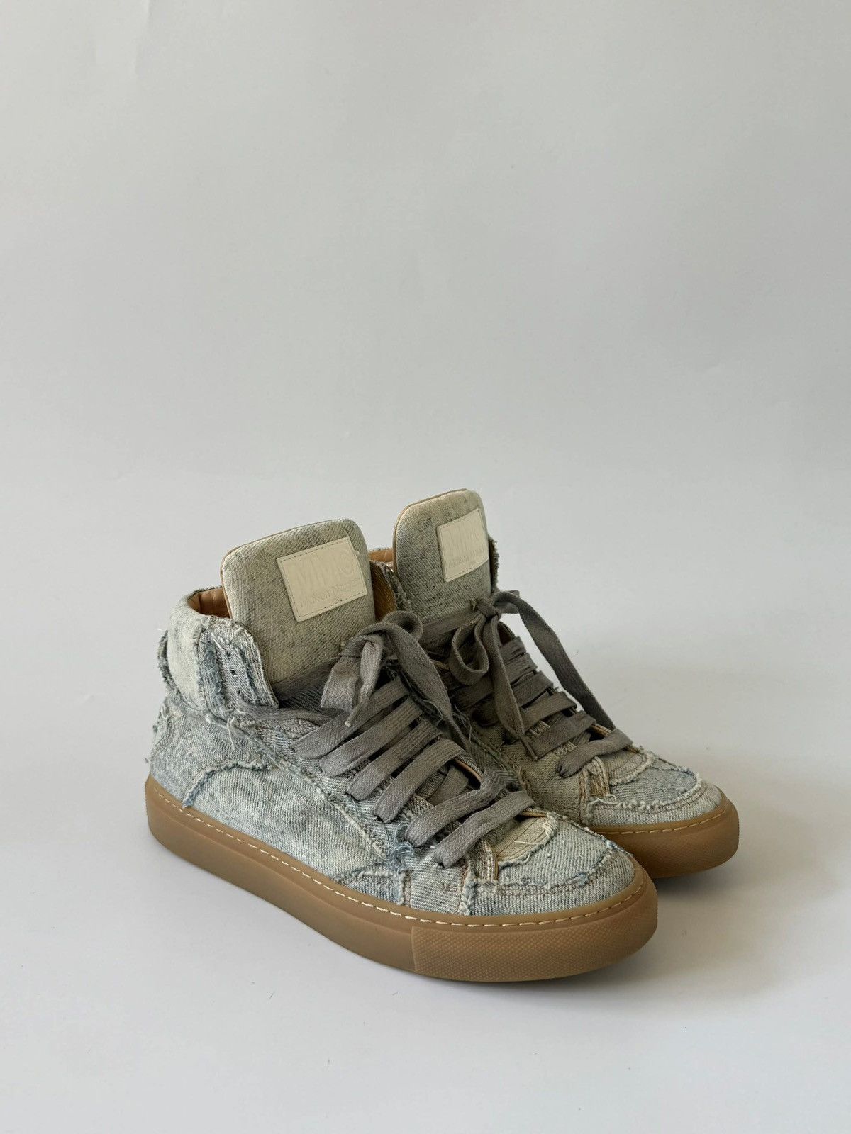MM6 MM6 Maison Margiela Denim High-Top Sneakers Size US 7 / IT 37 - 3 Thumbnail