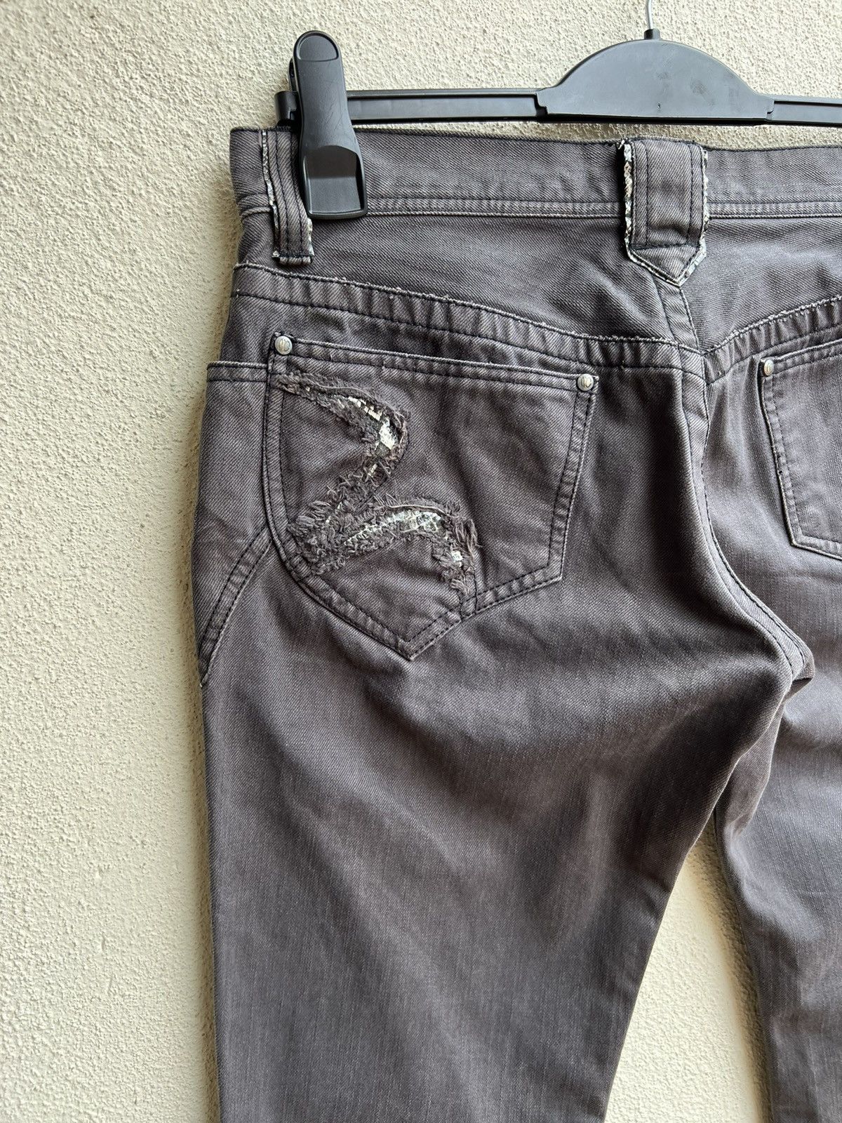 Nicole Club Vintage Nicole Club FM Distress Waxed Bootcut Pant Size US 31 - 15 Thumbnail
