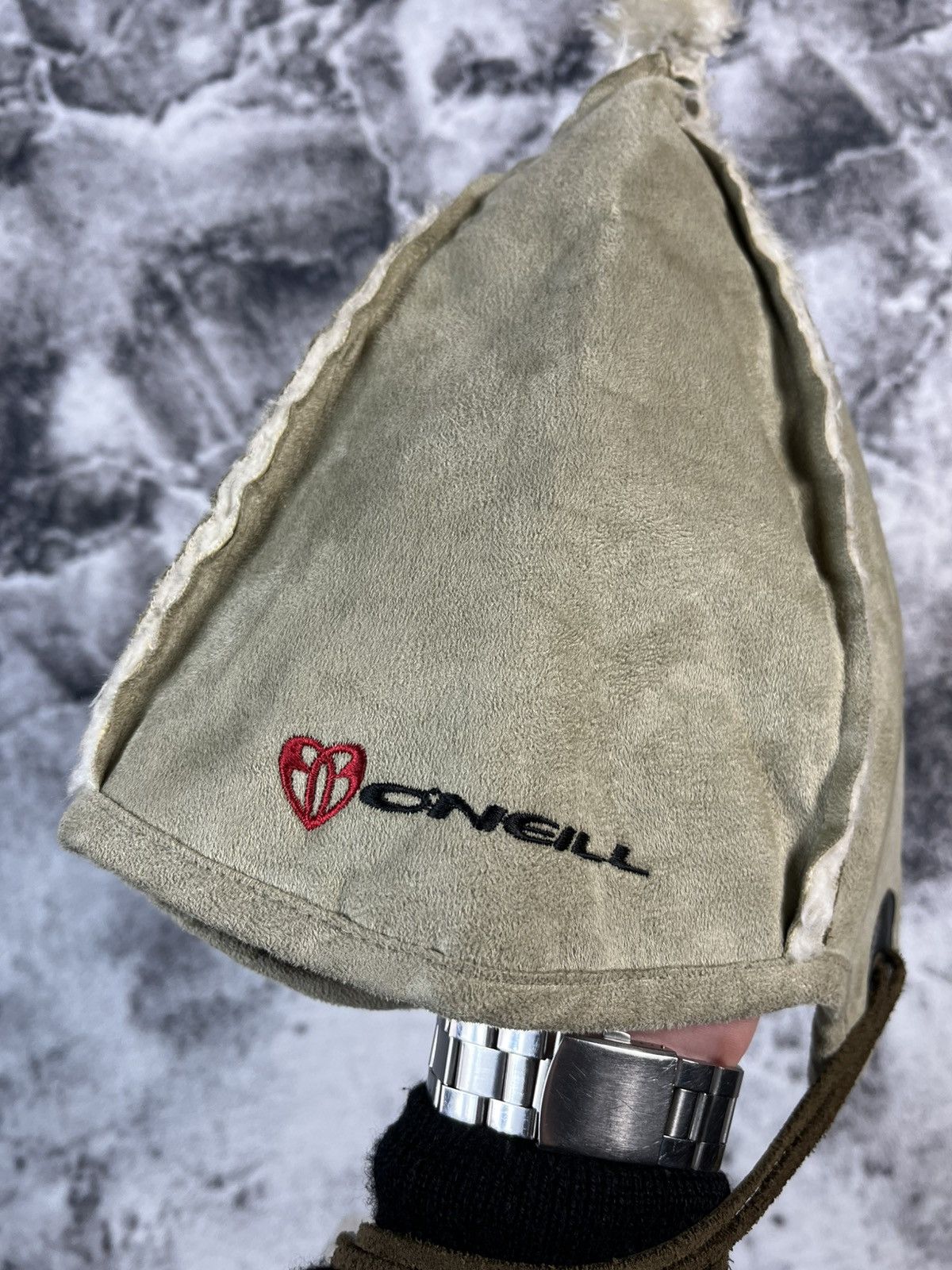 O'Neill O’Neill Aviator Shearling Winter Hat Beige Olive Adjustable Size ONE SIZE - 5 Thumbnail