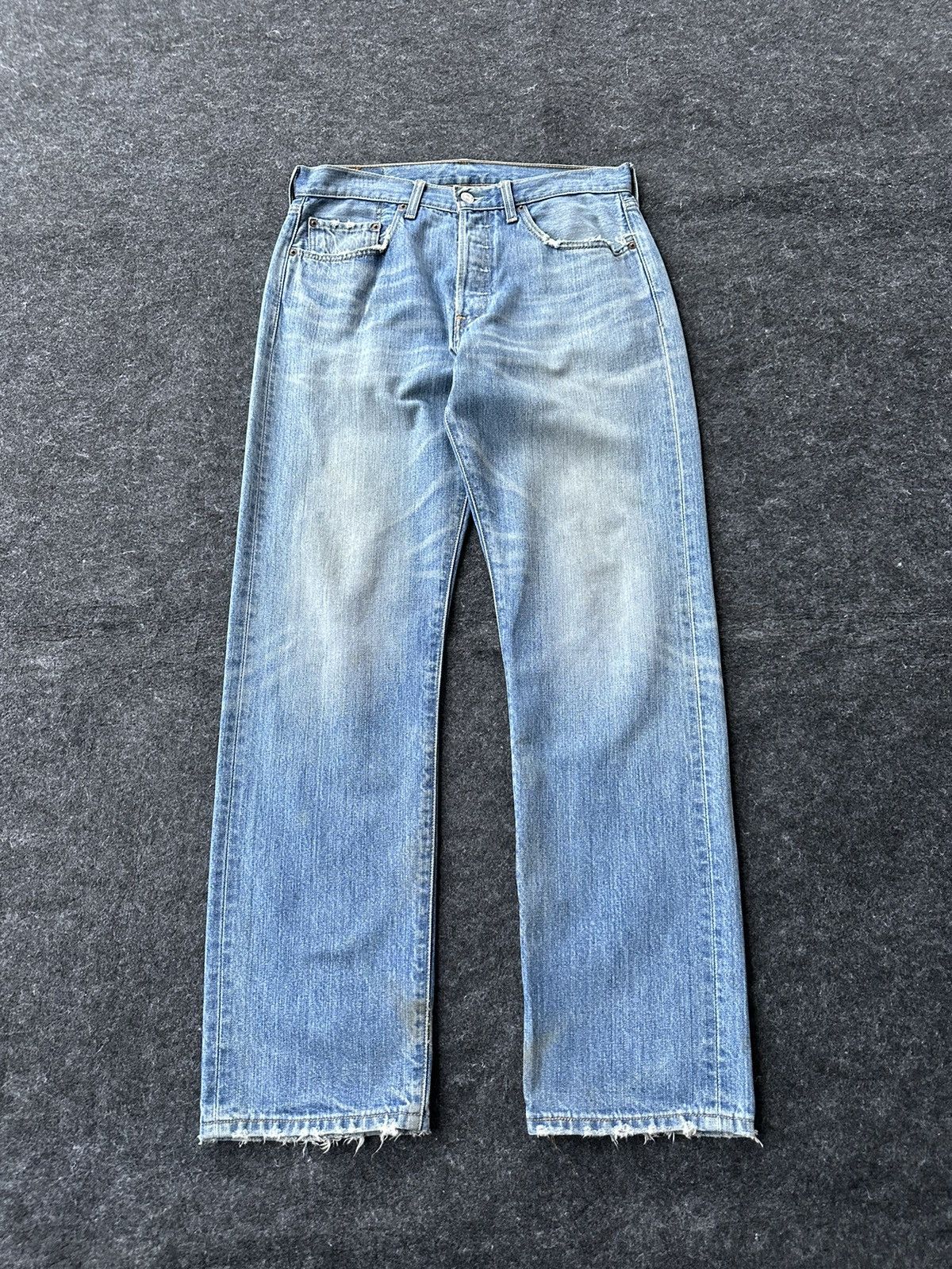 Levi's Vintage Levis 501 Blue Washed Faded Denim 32x32 D467 Size US 32 / EU 48 - 1 Thumbnail