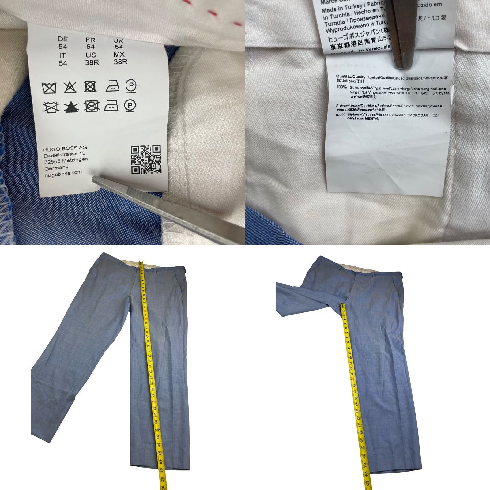Hugo Boss VINTAGE Hugo Boss Men’s Jeffery 212 100% Wool 2-Button Suit Blue 44R 38x30 Mens Blazer Pants Two-Button Flat Front Solid Wool Suit 2 Piece Size 44R - 10 Thumbnail