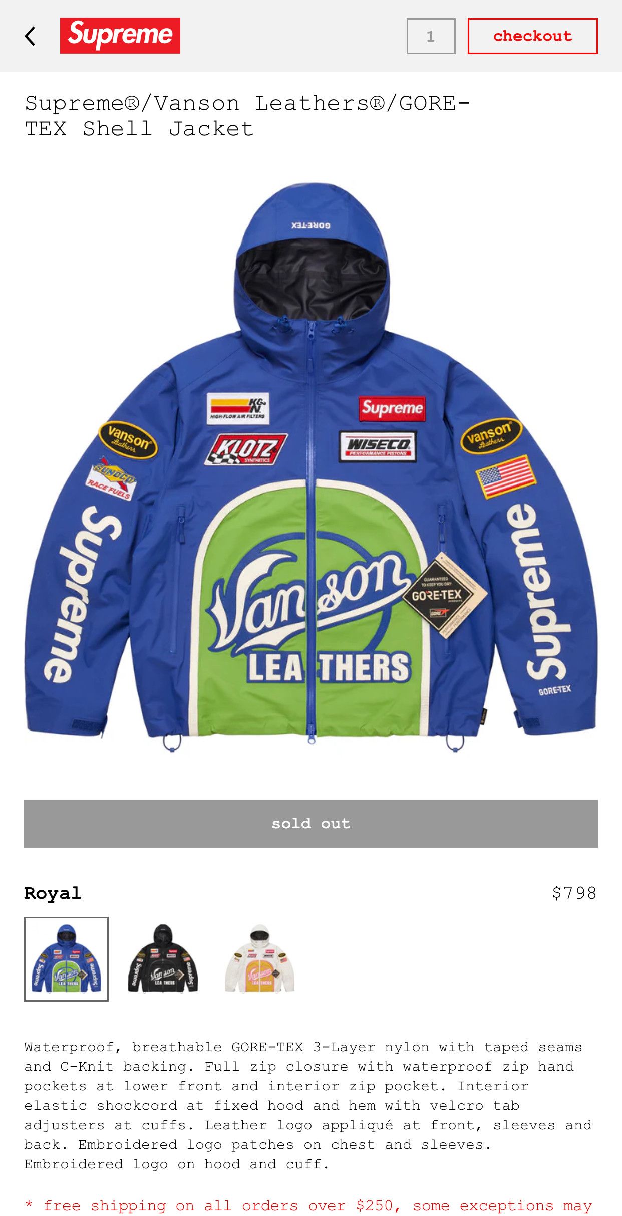 ジャケット・アウター Supreme Vanson Leathers GORE-TEX Jacket Fall/Winter 2025 Preview – Supreme