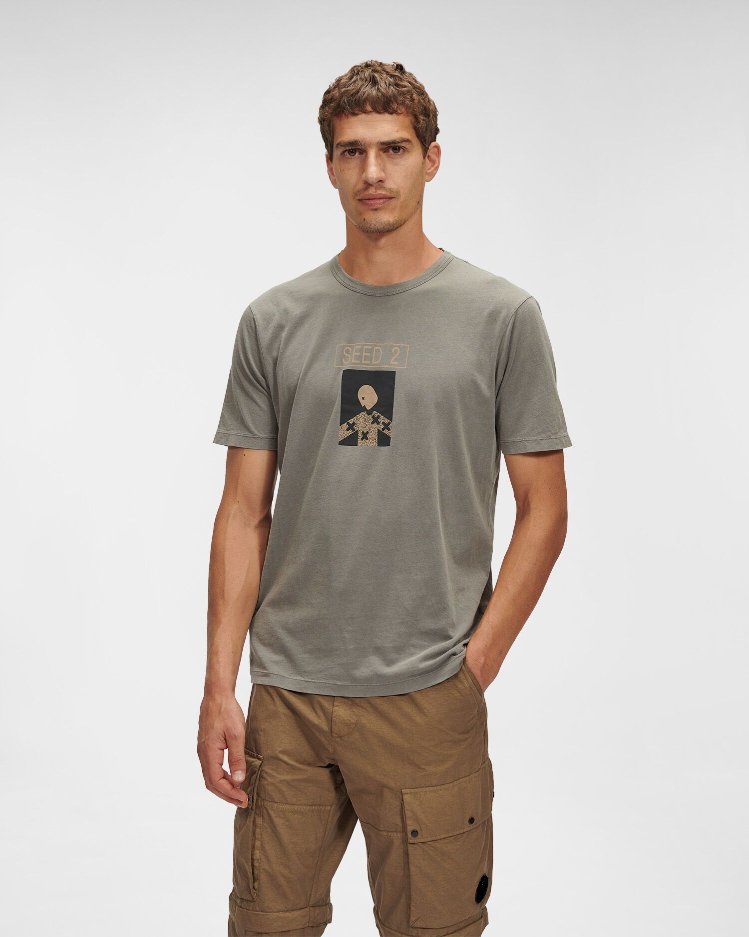 C.P. Company o1y1224 Logo Crewneck T-Shirt in Grey Size US S / EU 44-46 / 1 - 2 Thumbnail