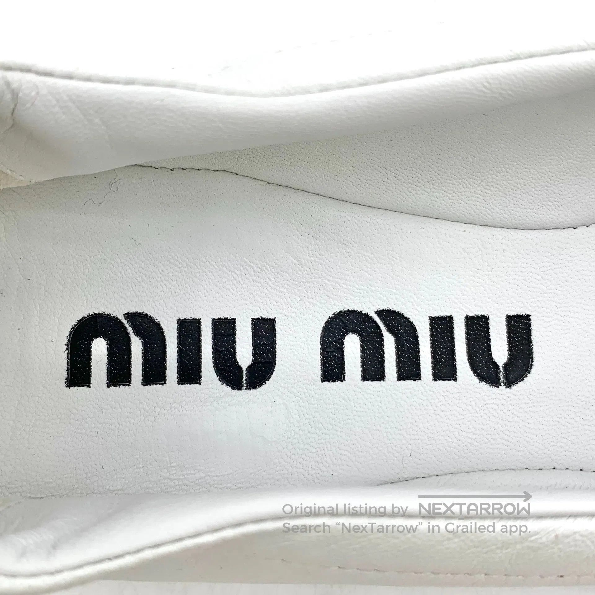 Miu Miu Miu Miu White lace-up bow casual flat shoes| Size US 6.5 / IT 36.5 - 7 Thumbnail