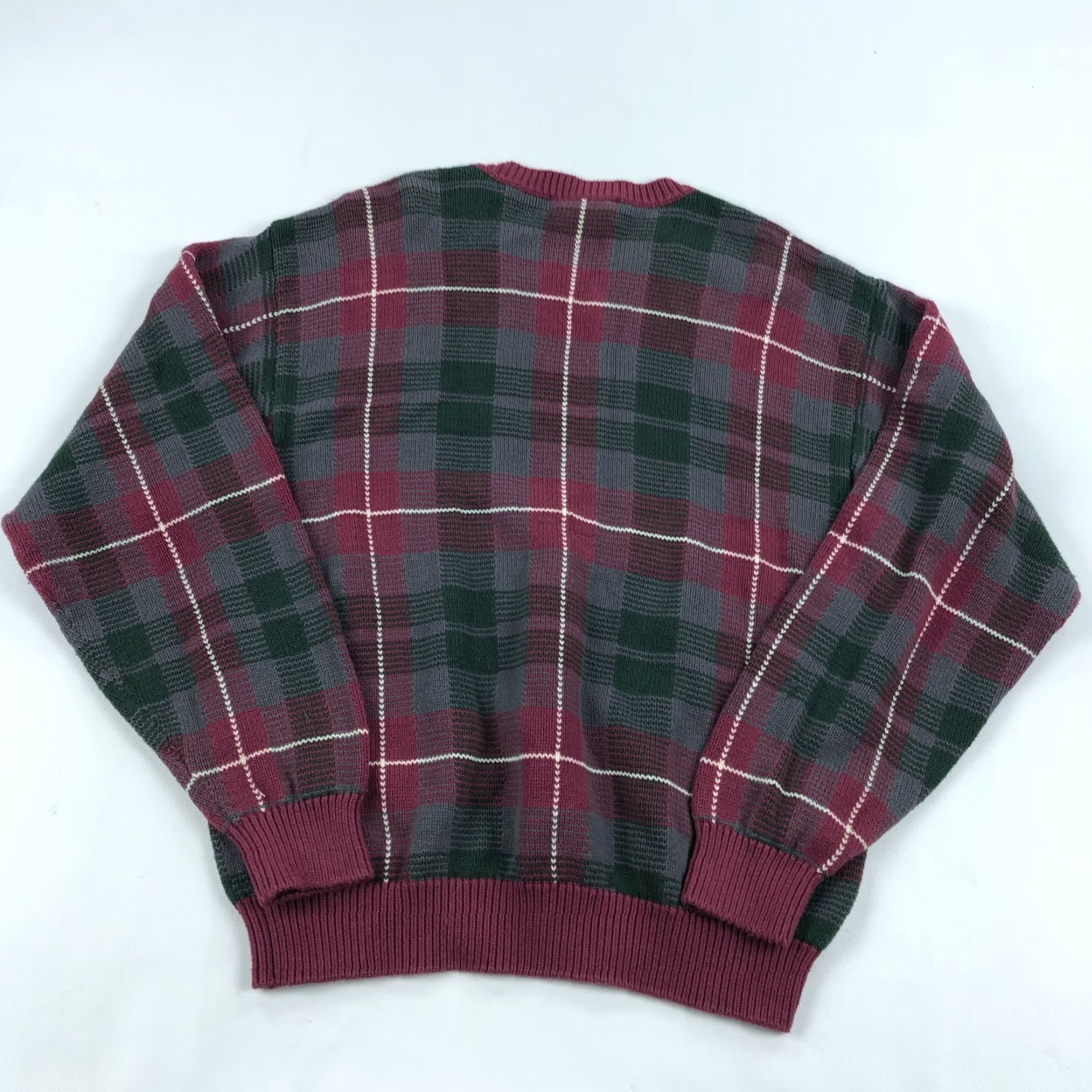 Vintage VINTAGE Sun River Sweater Plaid Knit Crew Neck Mens L Red Green 90s Scotc h Tartan Classic Pullover Size US L / EU 52-54 / 3 - 4 Thumbnail