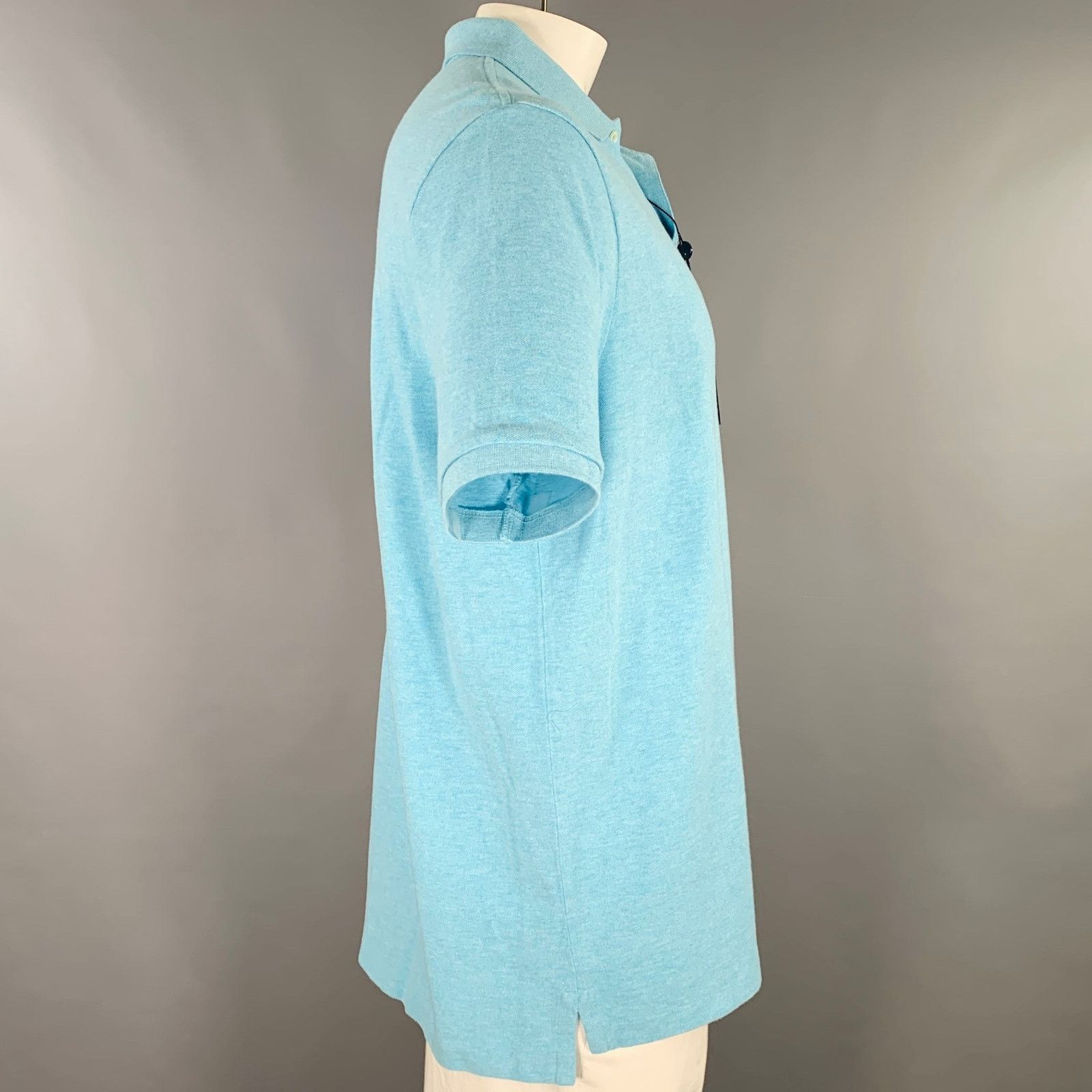 Polo Ralph Lauren Size XL Blue Heather Cotton Half Placket Polo Size US XL / EU 56 / 4 - 2 Thumbnail