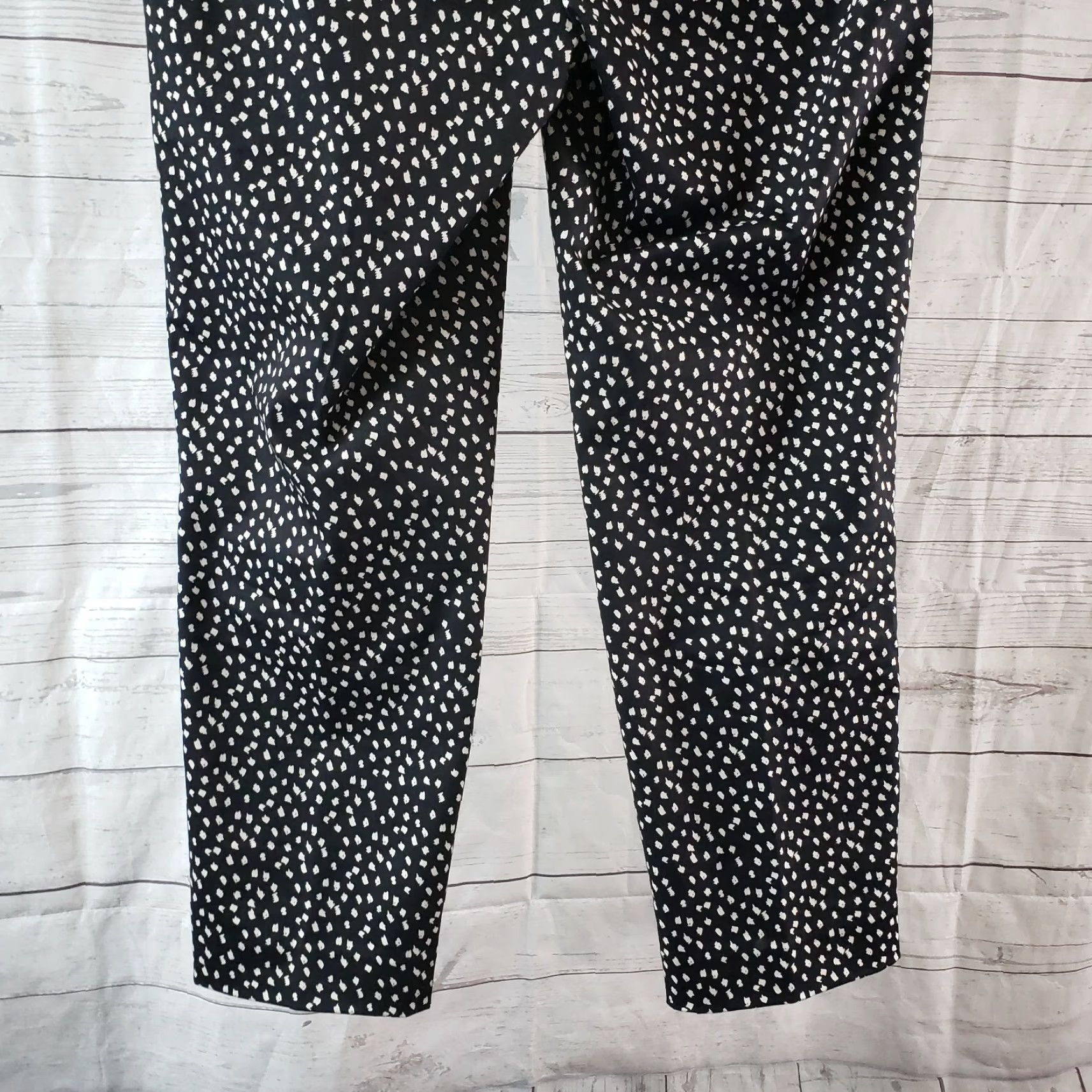 Ann Taylor Ann Taylor LOFT Womens Marisa Cropped Pants Sz 4 Black White Mid Rise Cotton Crop Pants Womens 4 Black Size 27" / US 4 / IT 40 - 5 Thumbnail