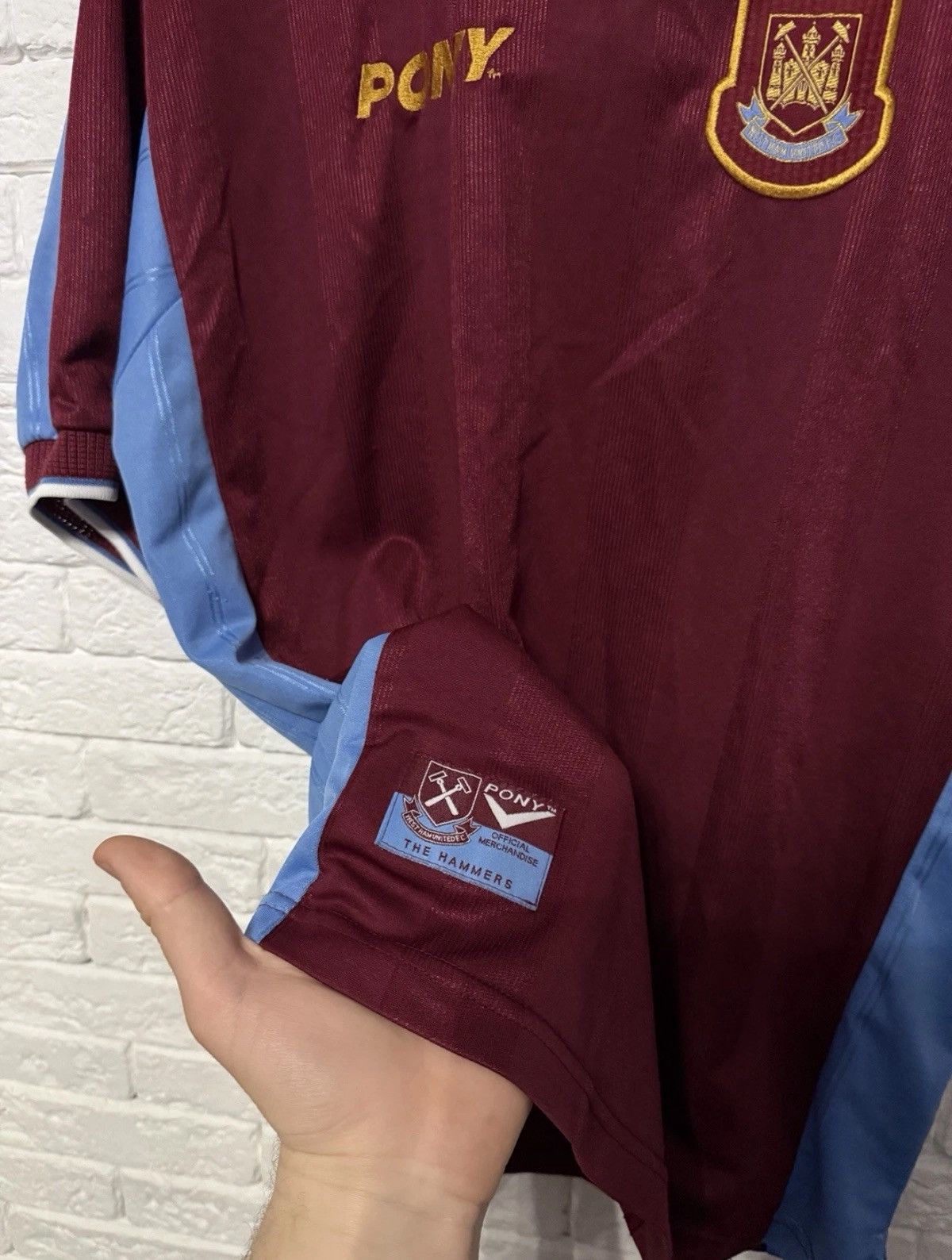 PONY Rare Vintage Pony West Ham United Jersey 97/98 Home Jersey Size US M / EU 48-50 / 2 - 6 Thumbnail