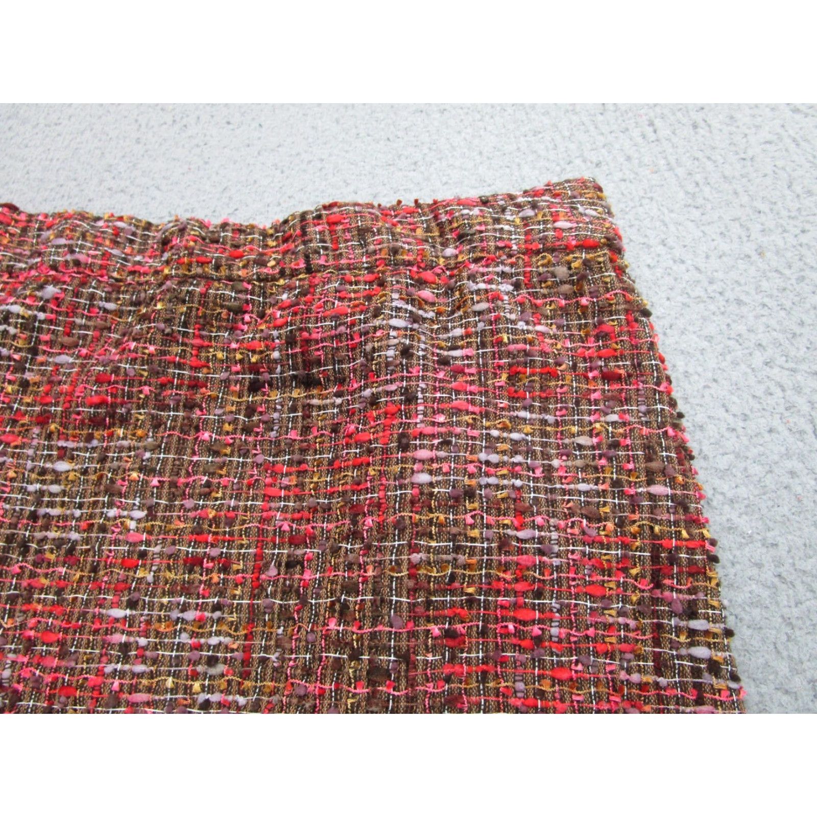 J.Crew J.CREW Pencil Skirt 6 Brown Red Pink Plaid Workwear Business Preppy Womens Knee Length Zipper Lined Tweed Polyester Size 28" / US 6 / IT 42 - 7 Thumbnail