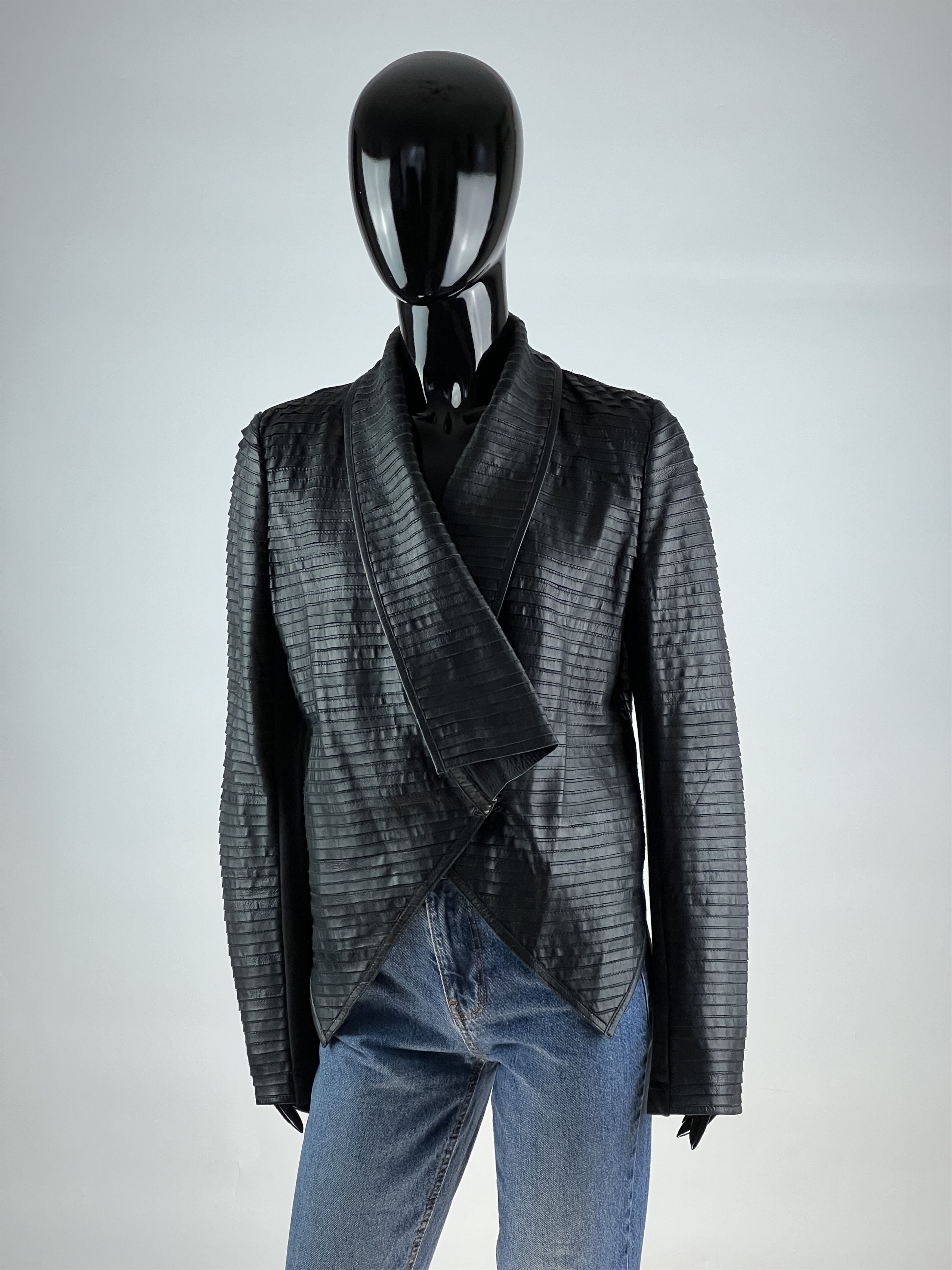 Designer Freaky Nation Women's Asimmetrical Leather Jacket Size M Size M / US 6-8 / IT 42-44 - 2 Thumbnail