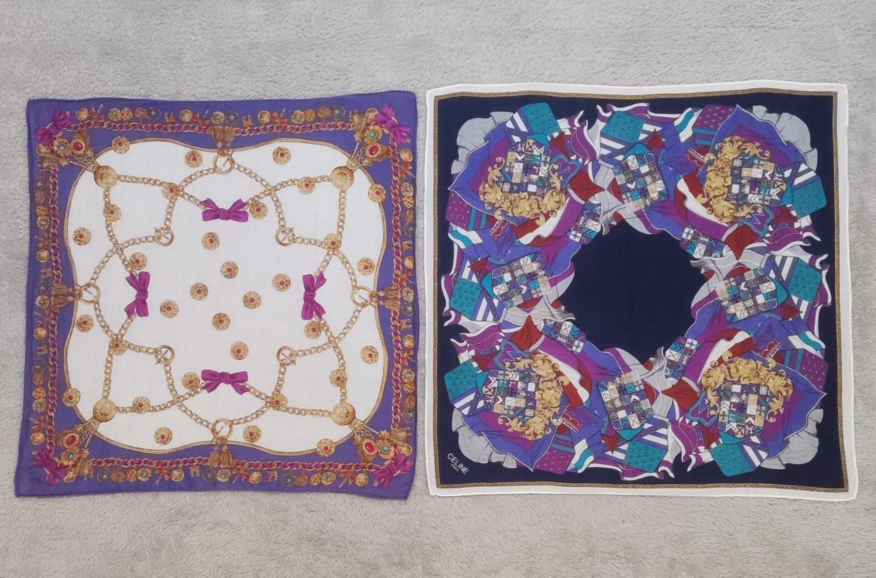Celine Vintage CELINE Paris Handkerchief Luxury Designer -2 Set Size ONE SIZE - 1 Thumbnail