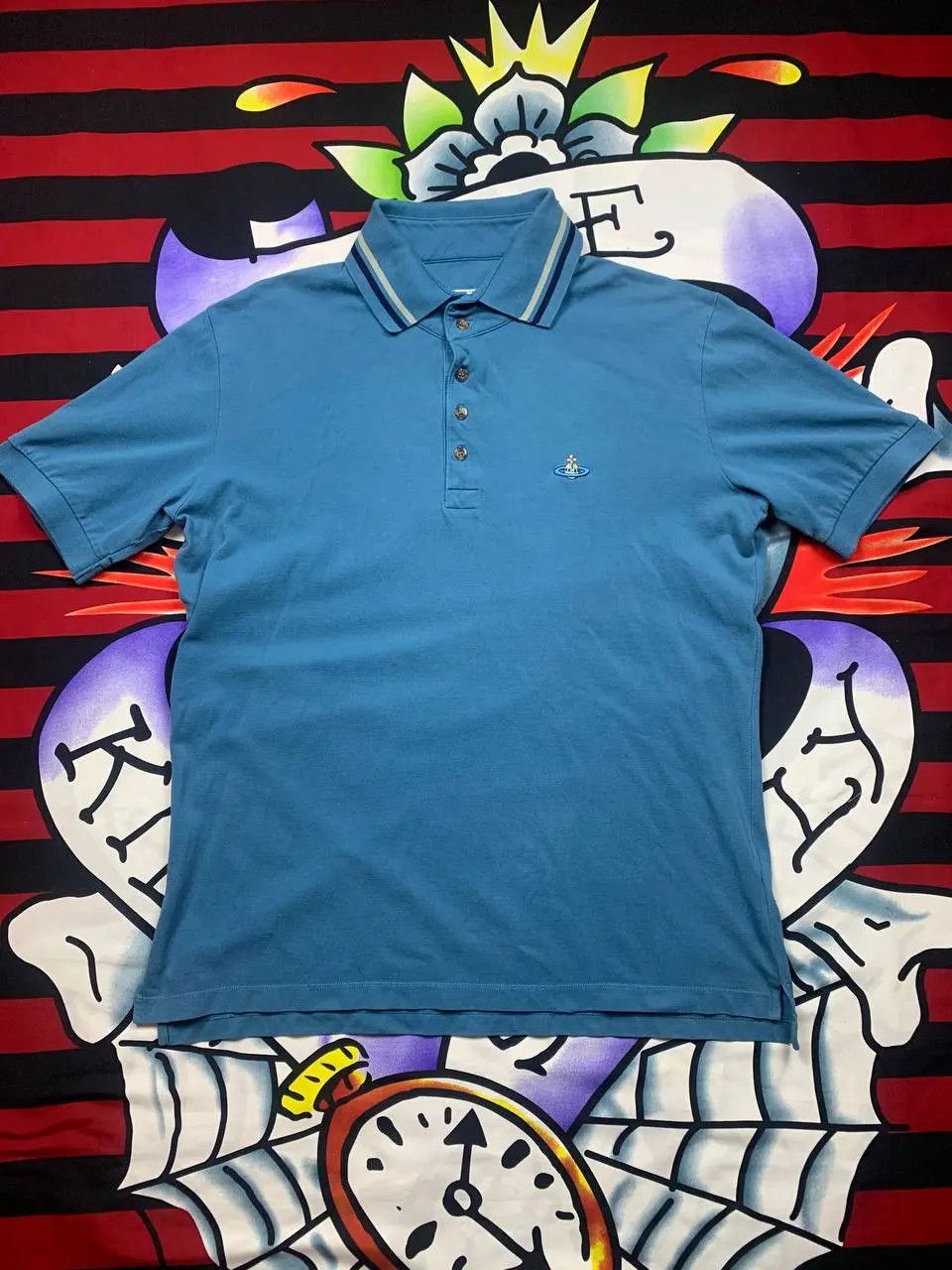 Vivienne Westwood Vivienne Westwood luxury polo light blue shirt Size XL Size US XL / EU 56 / 4 - 1 Thumbnail
