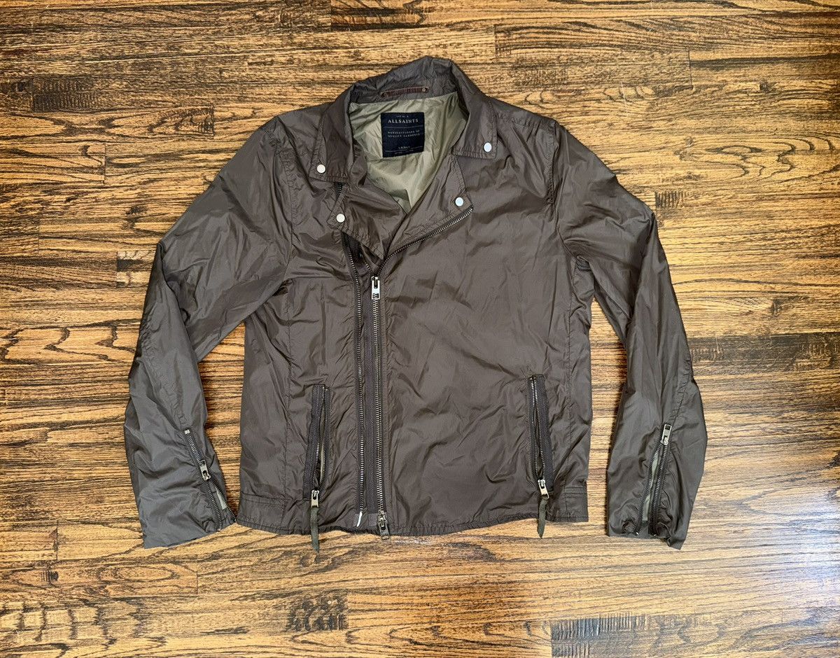 Allsaints ALLSAINTS Novello Nylon Moto Biker Jacket Taupe Size Large Size US L / EU 52-54 / 3 - 1 Thumbnail