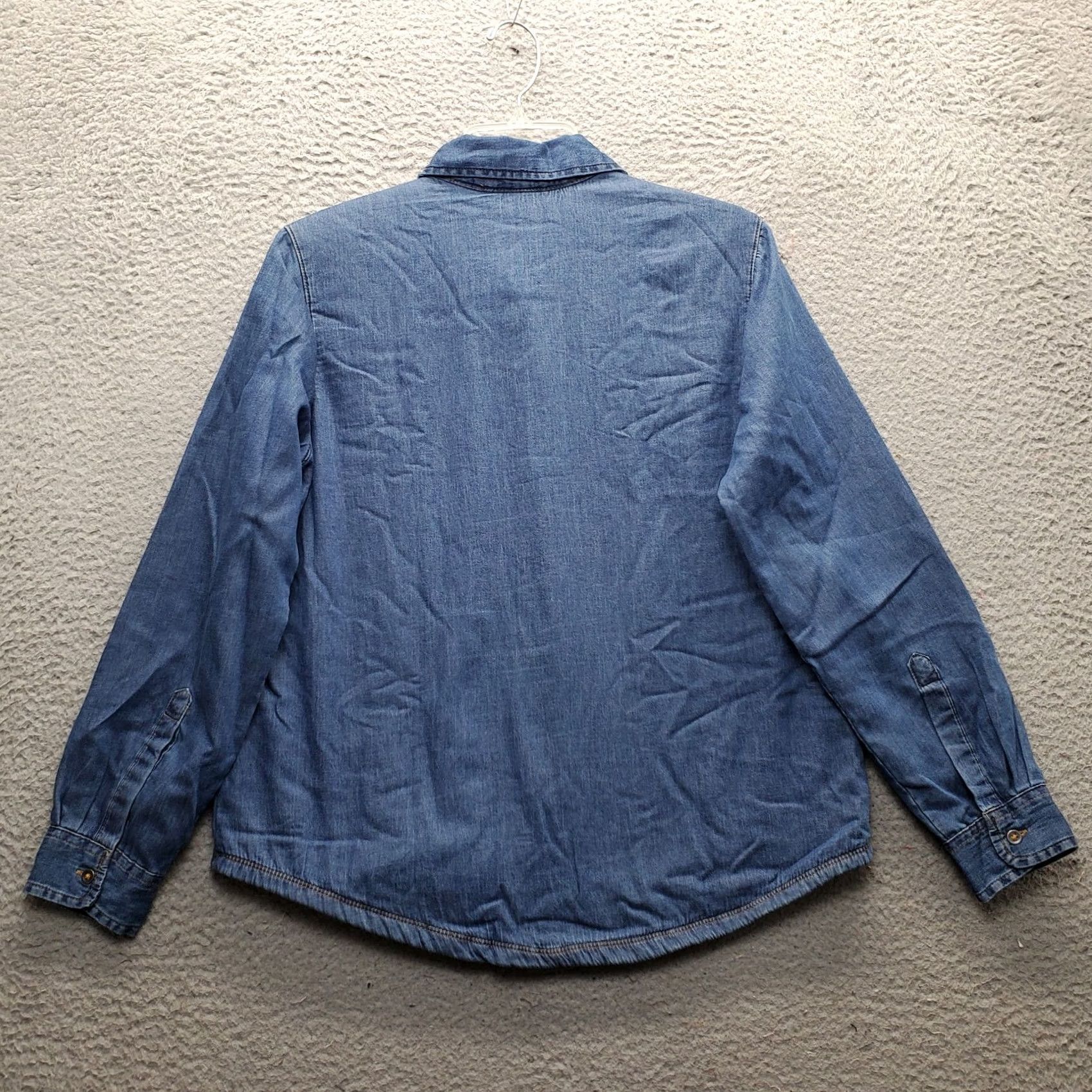 Lee Riders by Lee Denim Shacket Womens Small Blue Shacket Denim Jacket Shacket Blanked Lined Button Front Womens Size S Blue Jacket Size S / US 4 / IT 40 - 2 Thumbnail