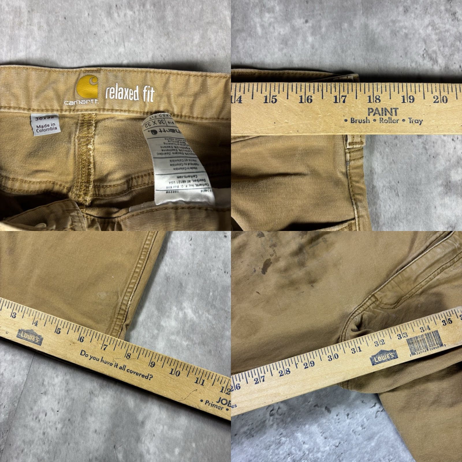 Carhartt VINTAGE Carhartt Carpenter Workwear Pants Mens 36x32 Brown Canvas Cotton Straight Relaxed Pockets Logo 5.11 Taclite Pro Grunge Workwear 32 Inseam Size US 36 / EU 52 - 8 Thumbnail