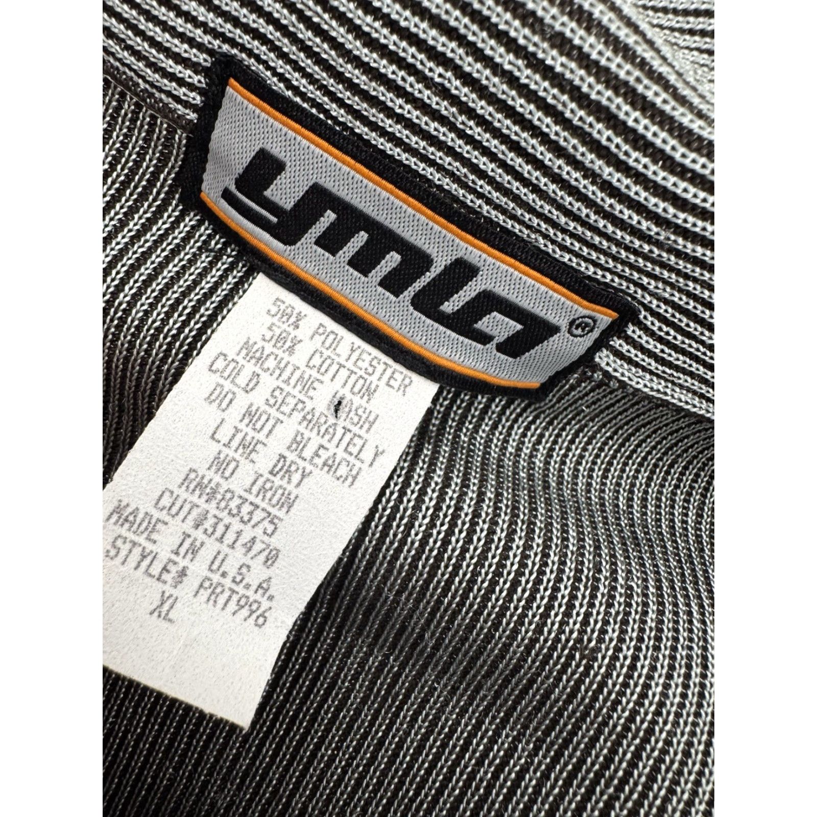 Vintage YMLA Clubbing Vintage Shiny Stretch Ribbed Fitted XL Shirt EXCELLENT Men Long Sleeve Button-Up Black / Silver 90sB10 Size US XL / EU 56 / 4 - 5 Thumbnail