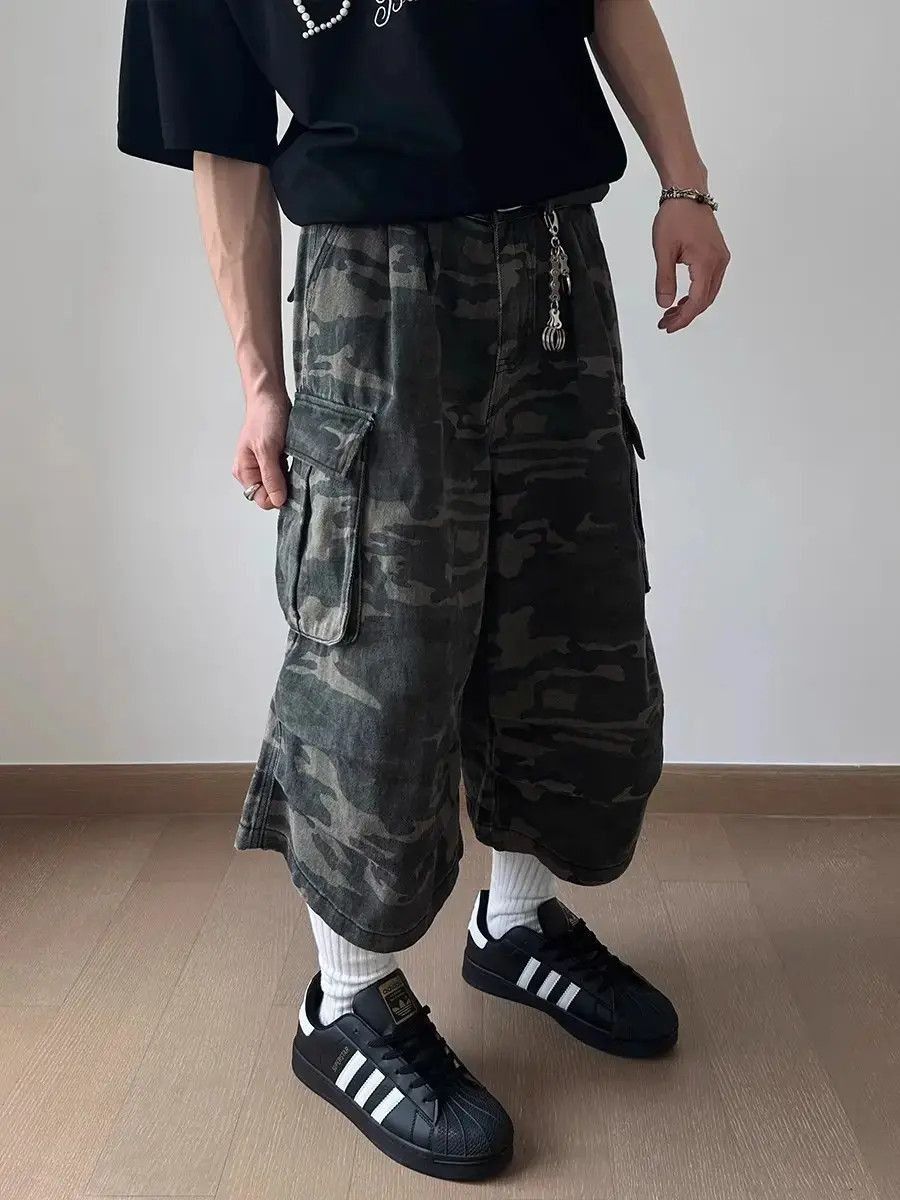 Japanese Brand Hip hop large pocket camouflage denim shorts Size US 32 / EU 48 - 4 Thumbnail