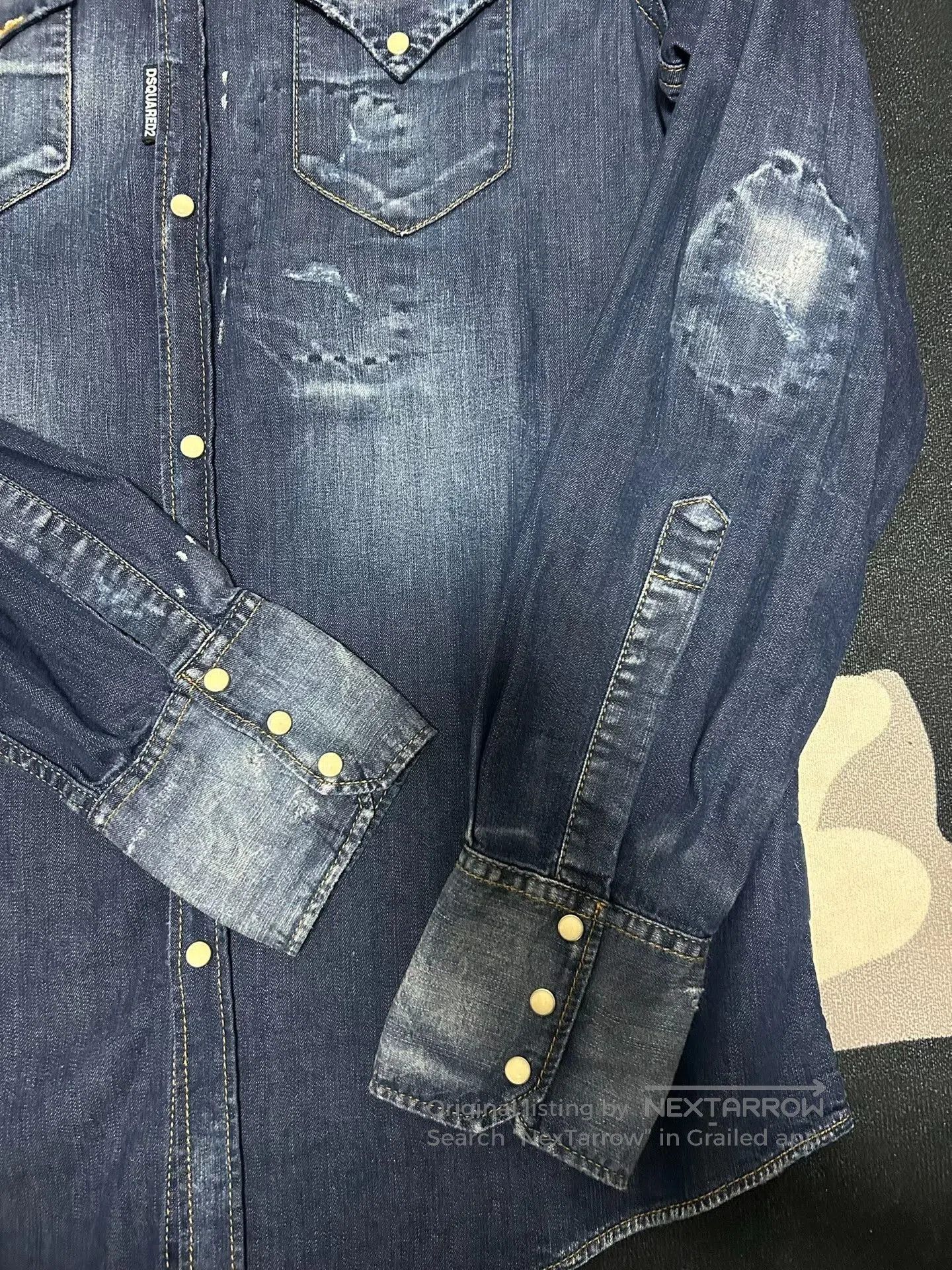 Dsquared2 dsquared2 Men's Denim Shirt with Unique Details. Size US L / EU 52-54 / 3 - 4 Thumbnail