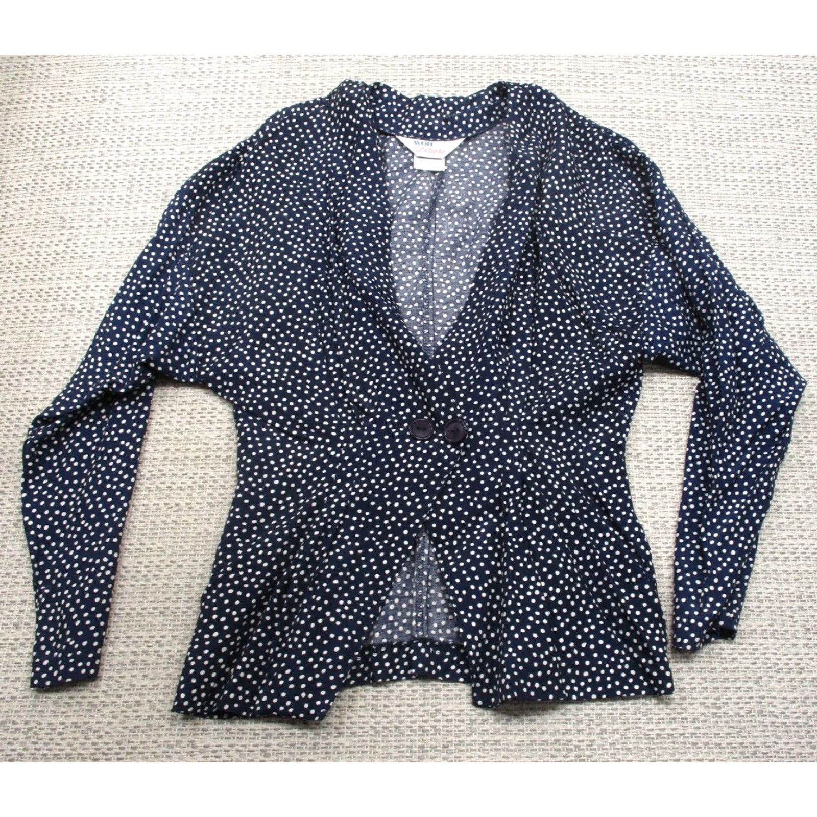 Vintage VINTAGE Avon Button Up Blue Blouse Womens 7/8 Shirt 70s 80s Casual Nylon Victorian Polka Dot M/L Size M / US 6-8 / IT 42-44 - 2 Thumbnail