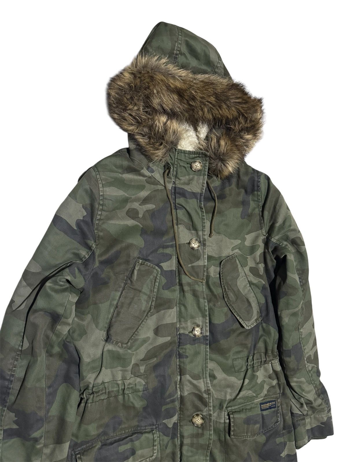 14th Addiction Vtg Faux Fur Parka Hoodie Sherpa Lined Twill Abercrombie Size US S / EU 44-46 / 1 - 2 Thumbnail