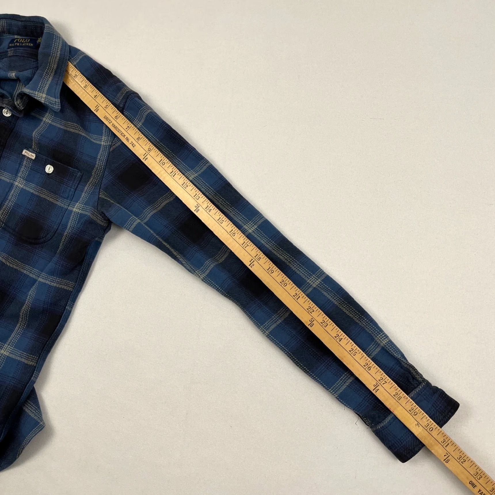 Polo Ralph Lauren Polo Ralph Lauren Shirt Mens S Blue Shadow Plaid Midweight Workwear Flannel L/S Size US S / EU 44-46 / 1 - 7 Thumbnail