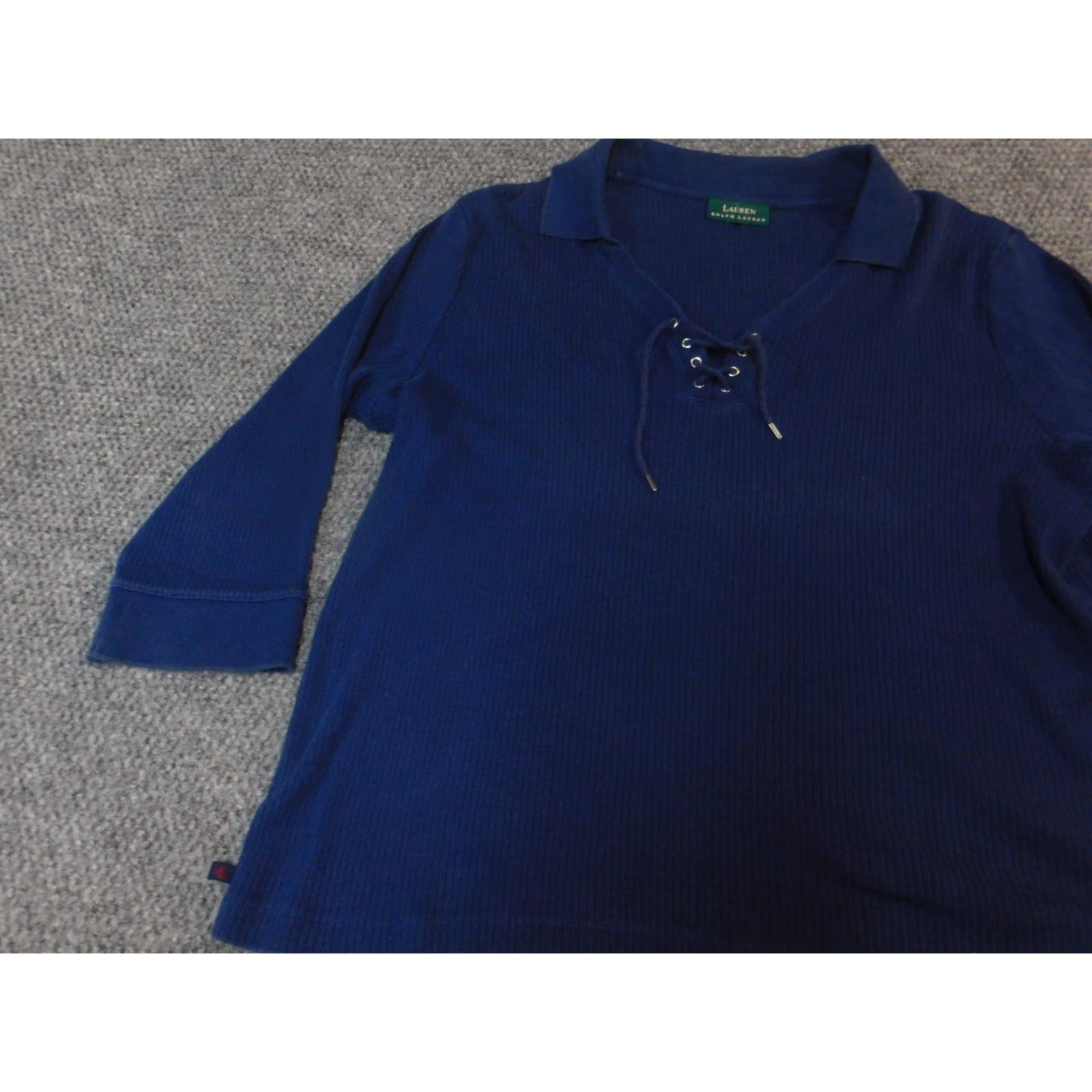 Ralph Lauren Lauren Ralph Lauren Womens Sweater XL blue Pullover Collared Knit Ruffle Nice Condition, Regular, All Seasons Women’s Medium: XL Size XL / US 12-14 / IT 48-50 - 3 Thumbnail