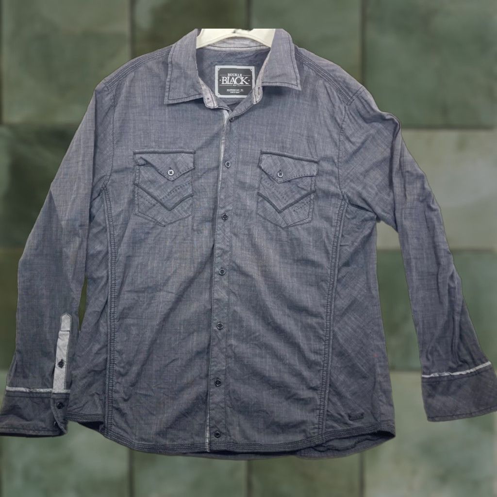 Buckle Black Buckle Black Shirt Mens 2XL Gray Button-Up Athletic Size US XXL / EU 58 / 5 - 1 Thumbnail