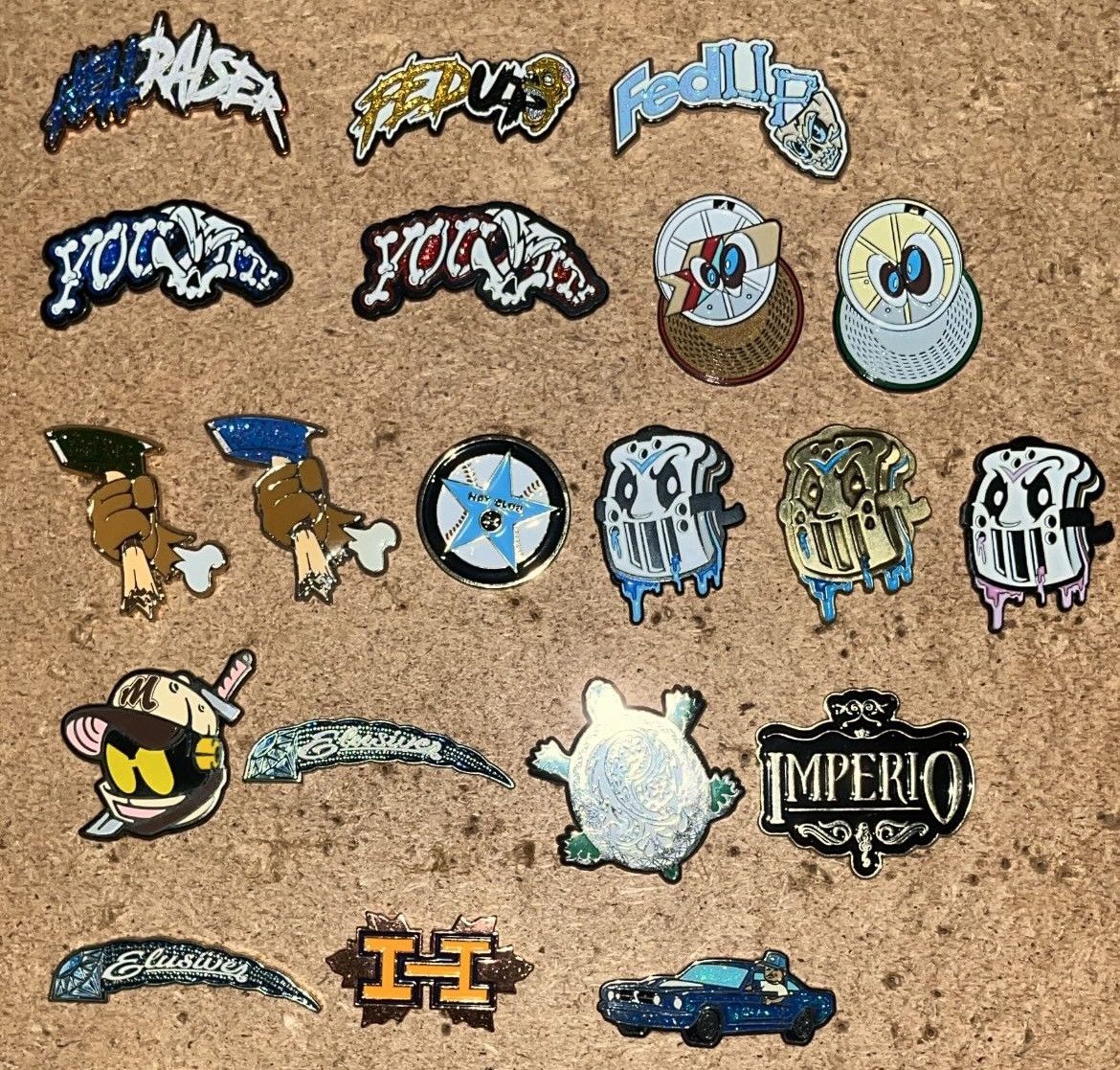 image of Hat Club x Hats Hat Pins , Hellraiser , Youseeit , Bones Brimz , Hatclub in Gold, Men's