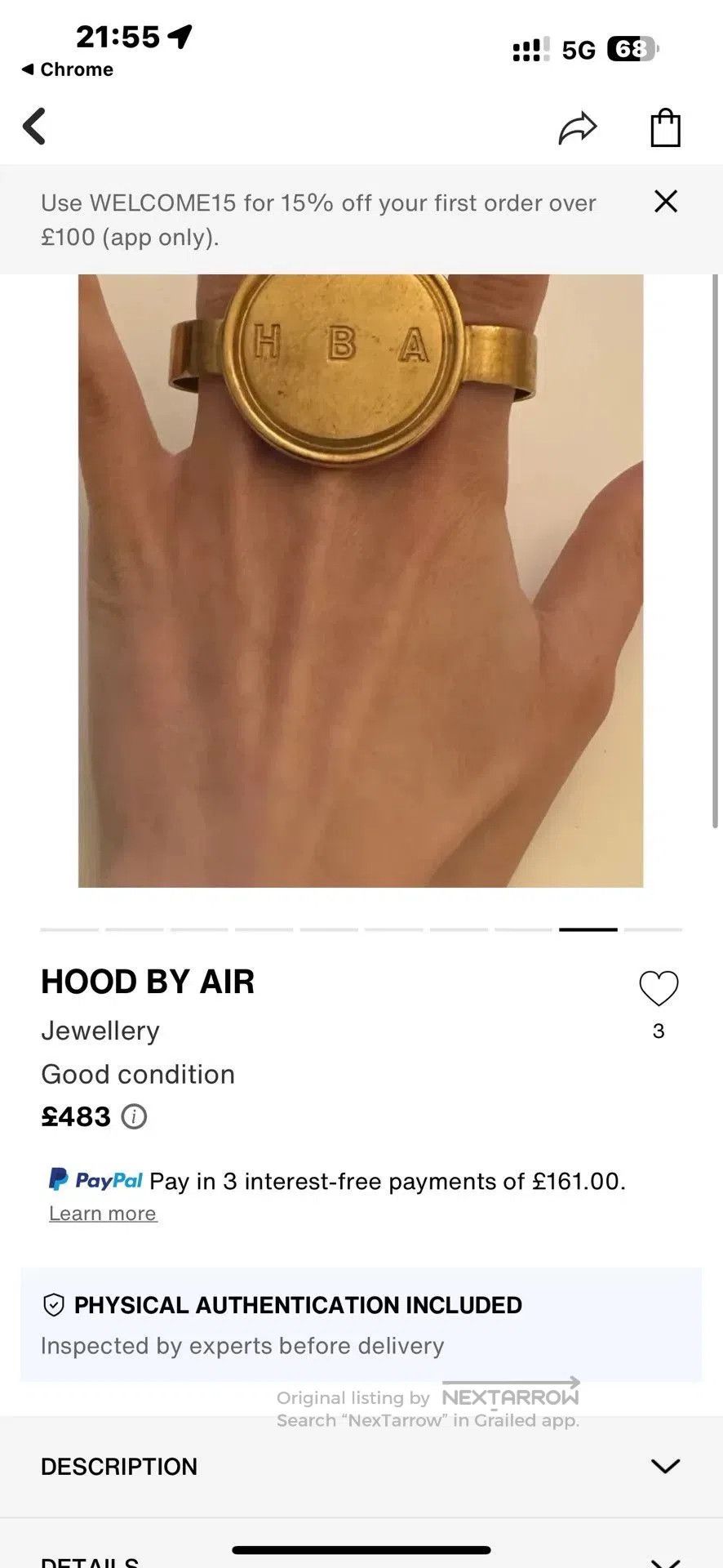 Hood By Air Hood By Air Triple Ring. Size ONE SIZE - 5 Thumbnail