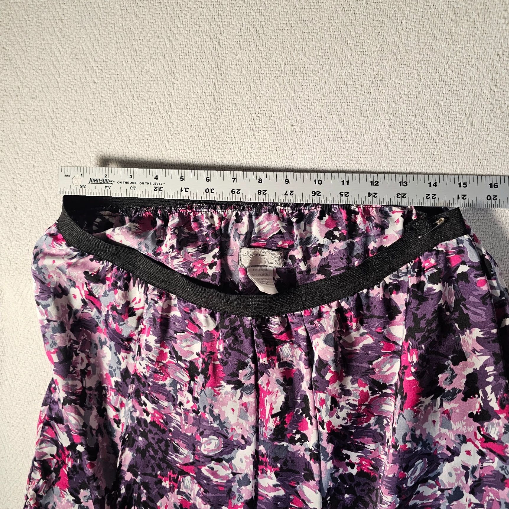 Vintage Hanna & Gracie Women Purple Geometric Skirt XL Elastic Waistband Size 40" / US 18 - 4 Thumbnail