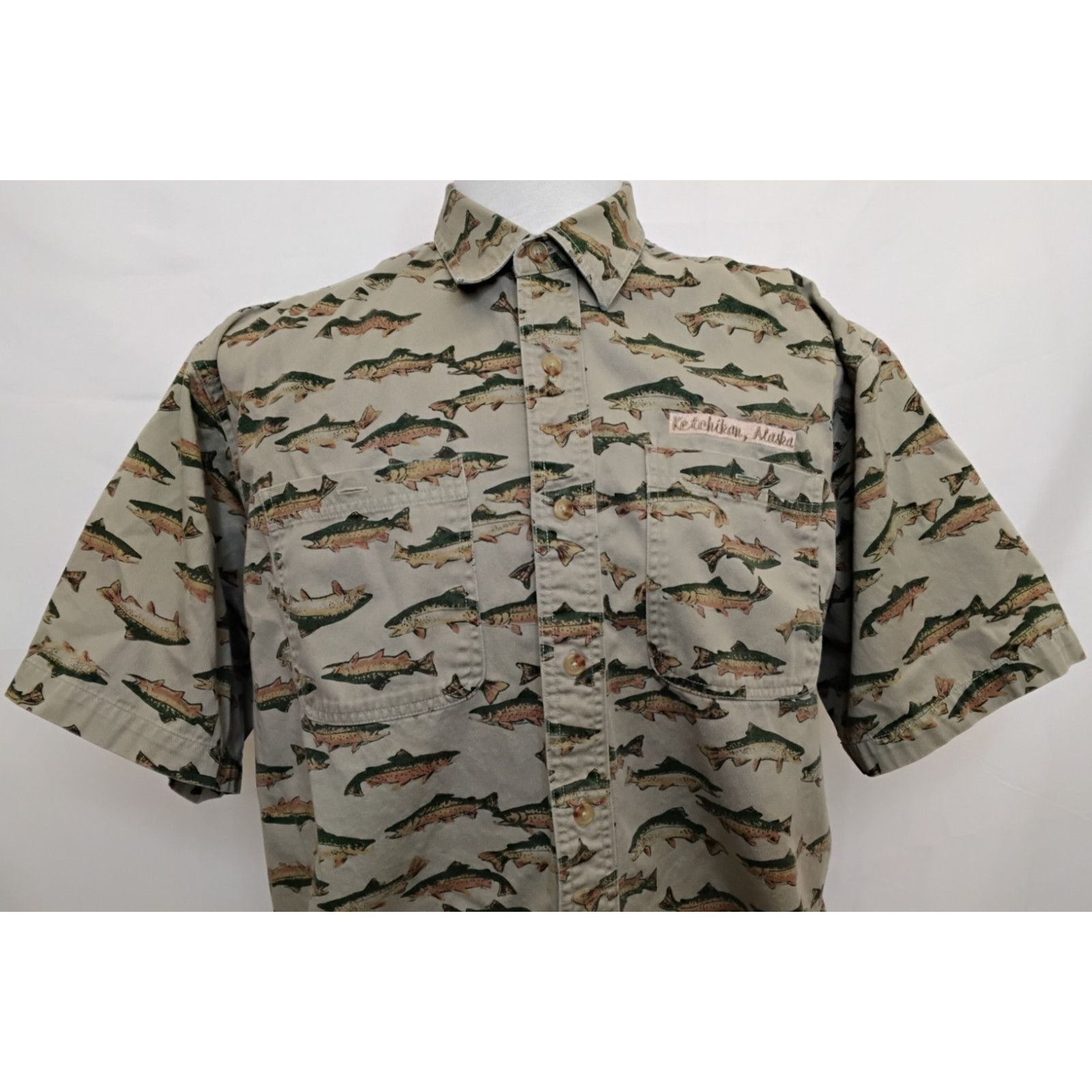 Orvis Orvis Short Sleeve Button Down Shirt Men's L Trout Print Size US L / EU 52-54 / 3 - 5 Thumbnail