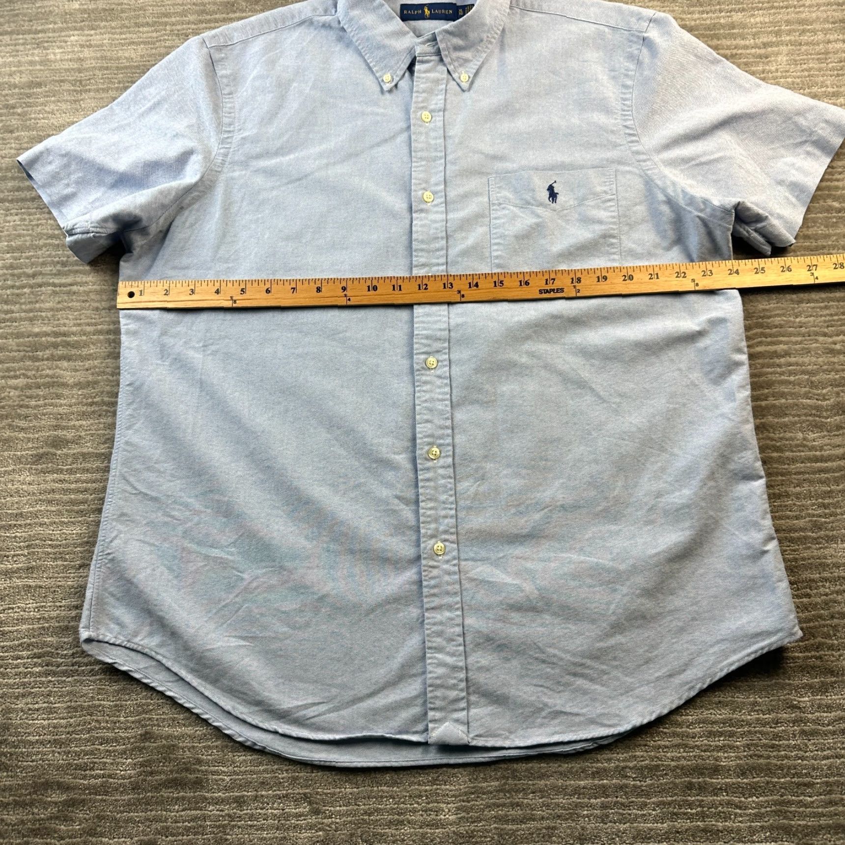 Ralph Lauren Ralph Lauren Shirt Mens Extra Large Blue Button Up Chambray Pony Pocket Size US XL / EU 56 / 4 - 7 Thumbnail