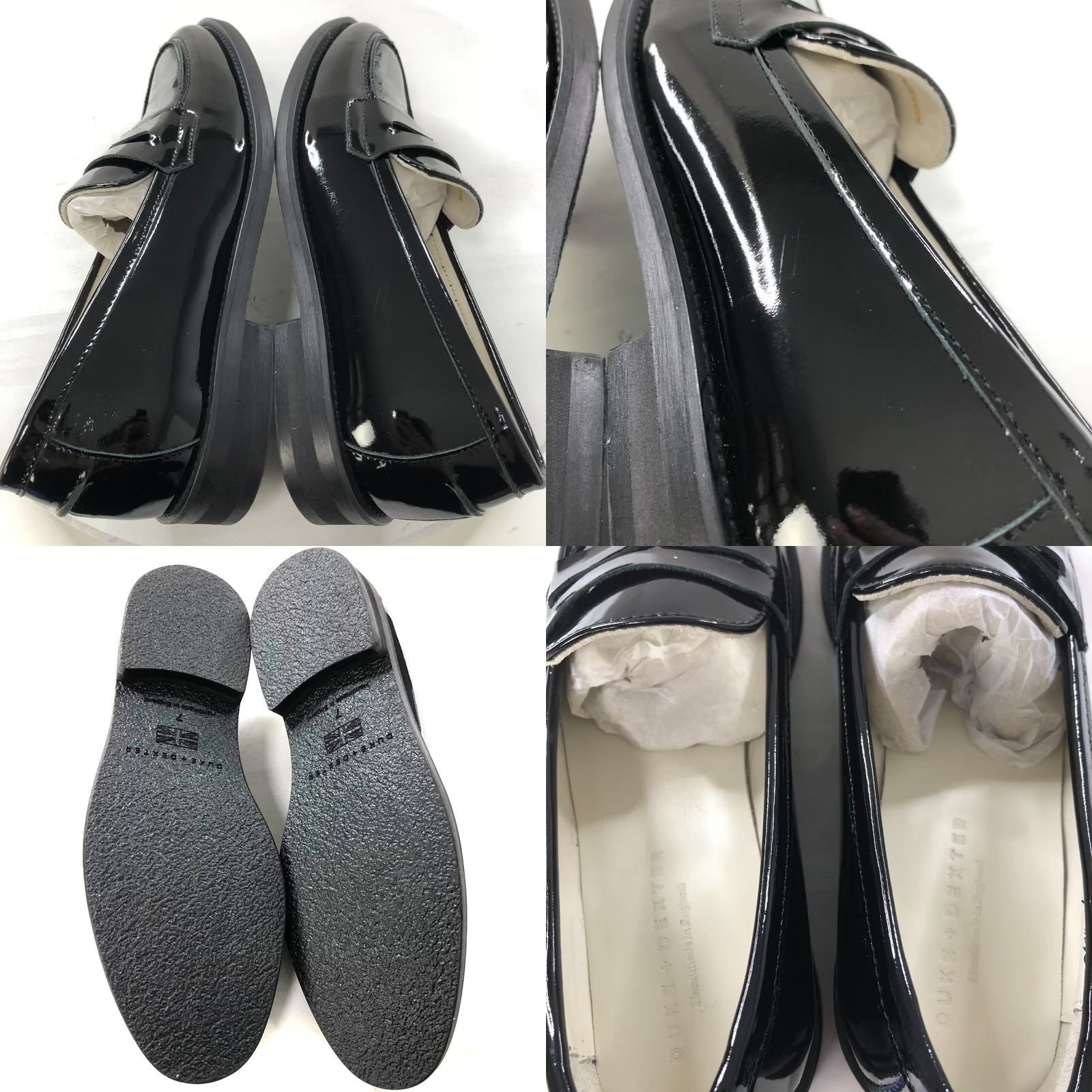 Vintage Duke + Dexter Penny Loafer US 7 EUR 38 Patent Leather Black Box MINT HRJ Size US 7 / IT 37 - 8 Thumbnail