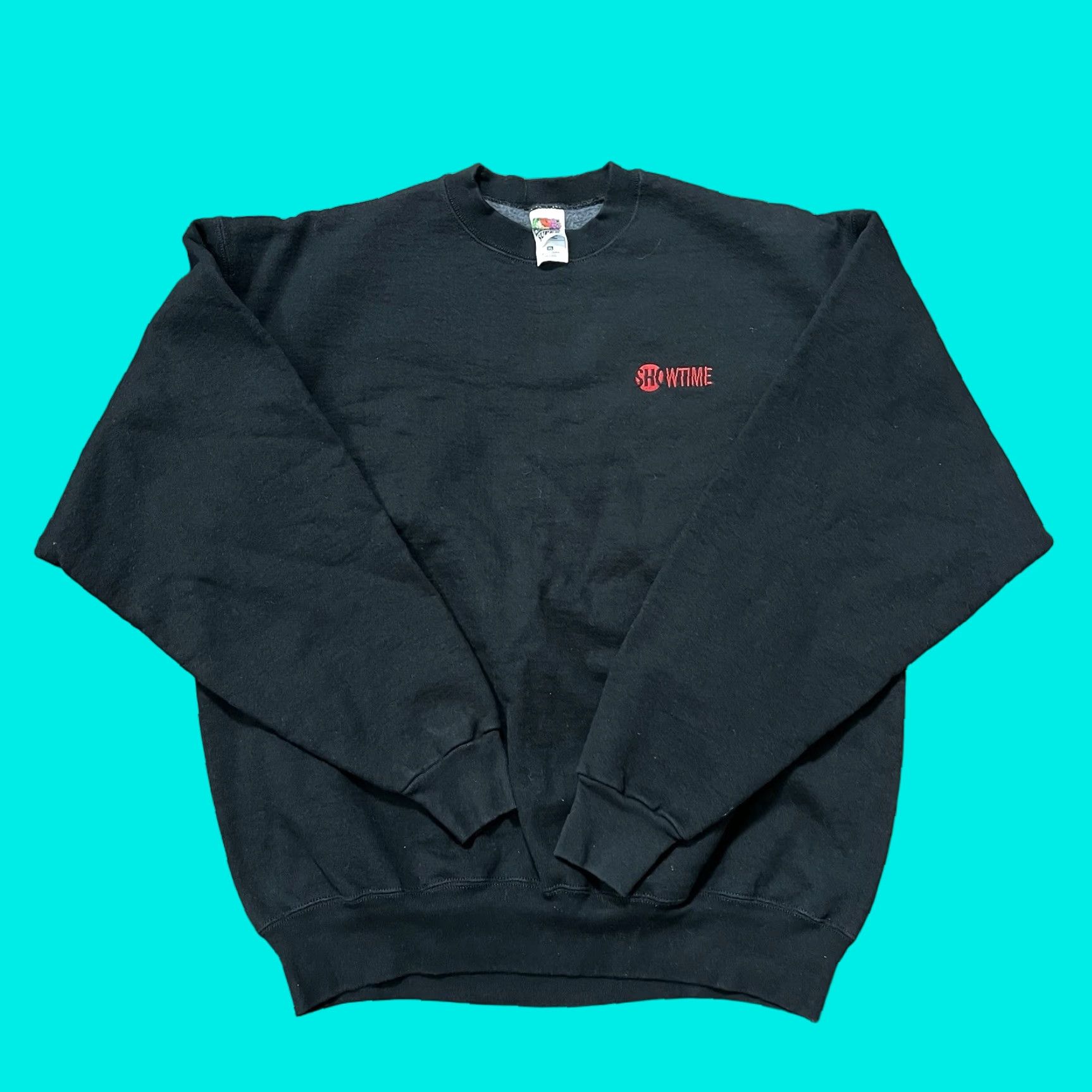Fruit Of The Loom Vtg 90s Showtime TV Network Embroidered Crewneck Sweatshirt XL Promo HBO Movie Men Black Size US XL / EU 56 / 4 - 1 Thumbnail