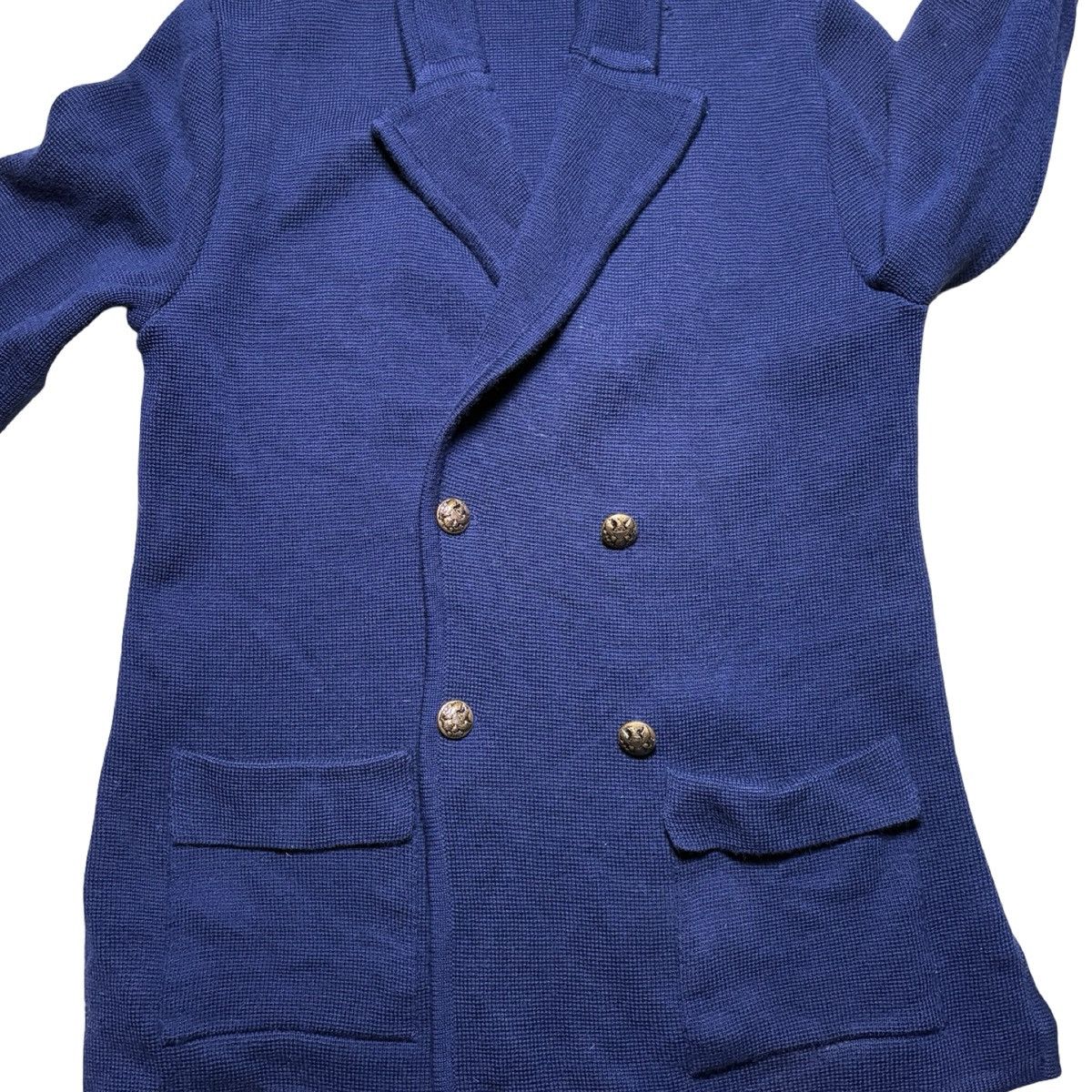 Other Vintage Damon Navy Sweater Cardigan 60s 100% Wool True Size US L / EU 52-54 / 3 - 6 Thumbnail