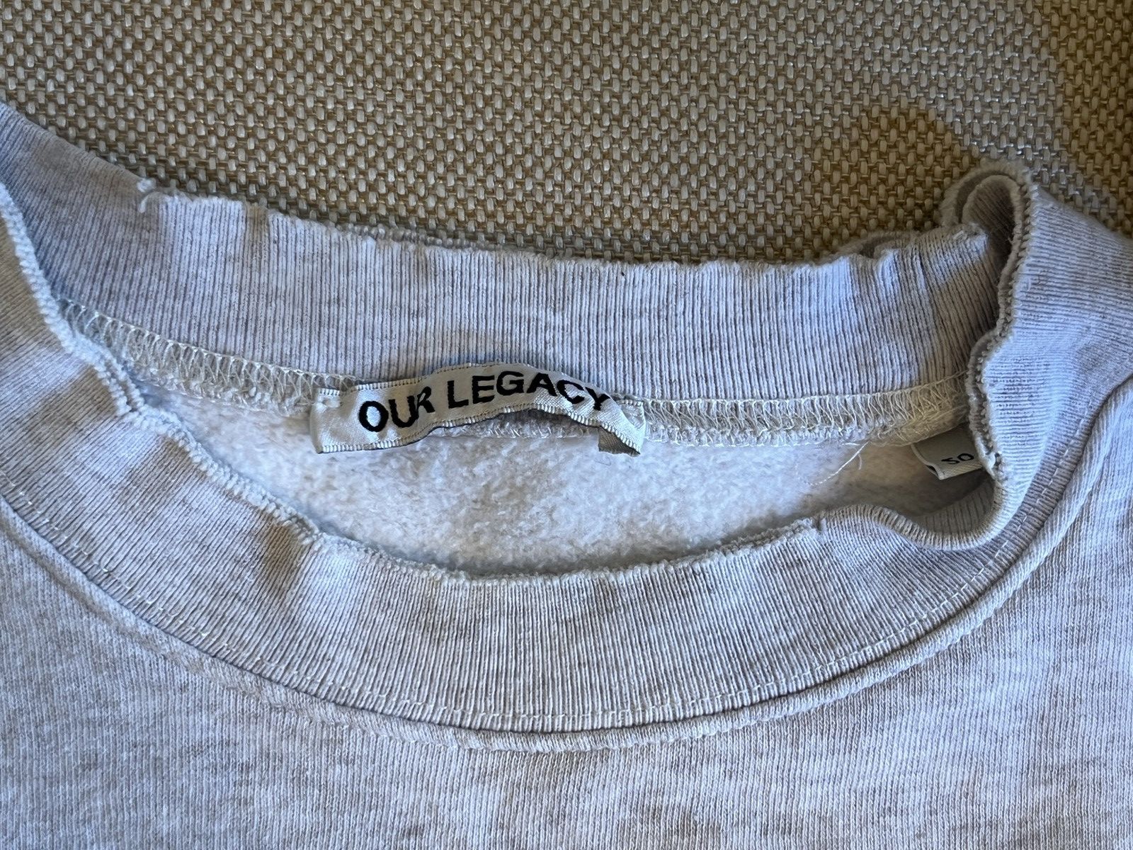 Our Legacy Distressed Patch Sweatshirt in Light Grey Size US M / EU 48-50 / 2 - 3 Thumbnail