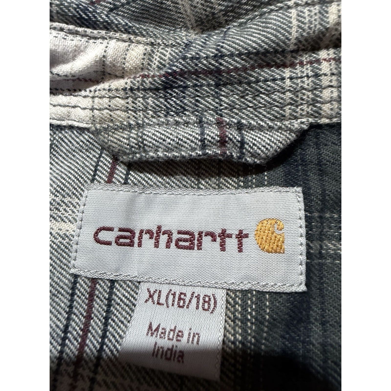 Carhartt Carhartt Light Flannel Women's Shirt XL 16-18 Plaid Long Sleeve Button Up Size XL / US 12-14 / IT 48-50 - 3 Thumbnail