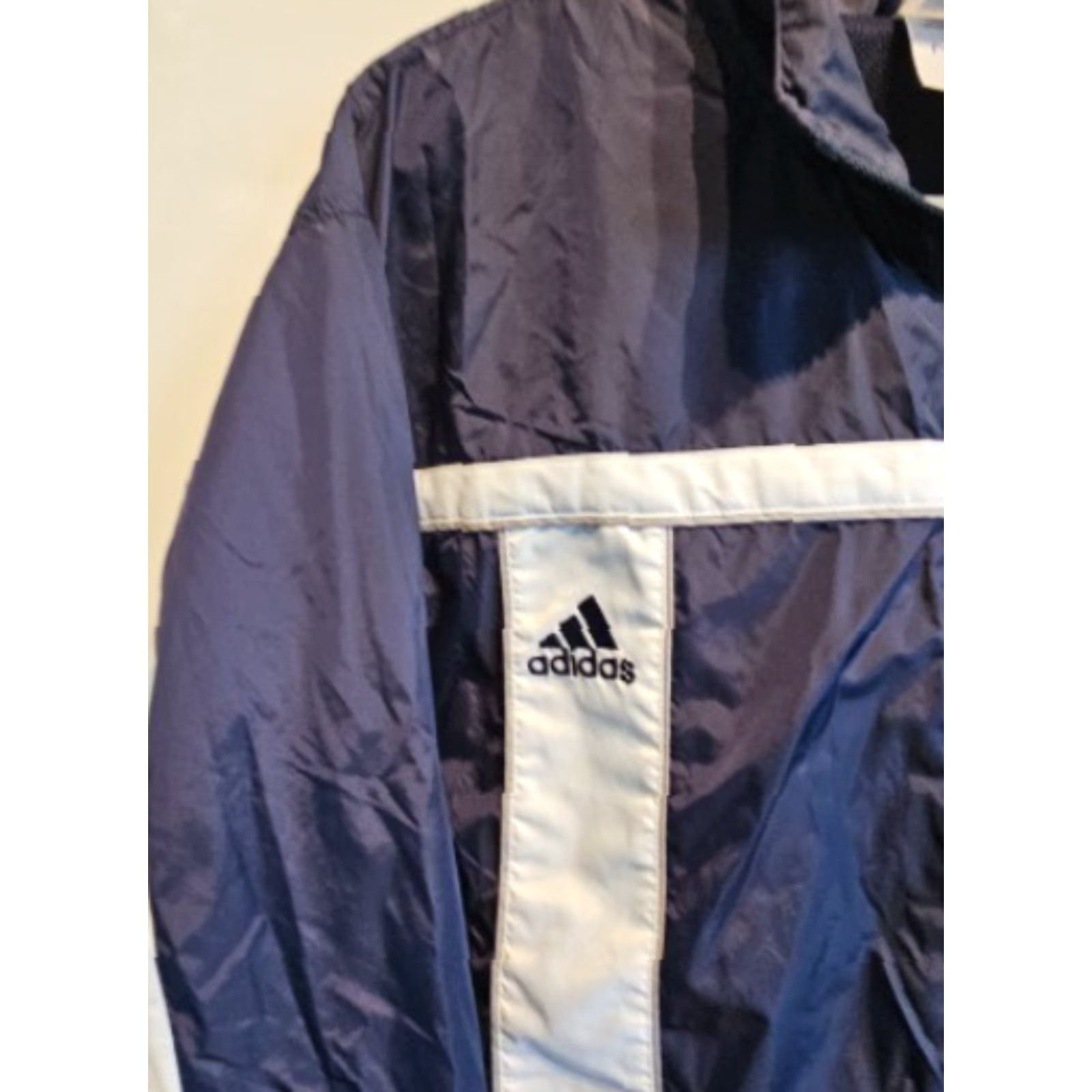 Adidas VINTAGE adidas Coat Windbreaker Full Zip 3 Stripe Mens Medium Blue Nylon Full Zip Embroidered Logo Shirt? Size US M / EU 48-50 / 2 - 2 Thumbnail