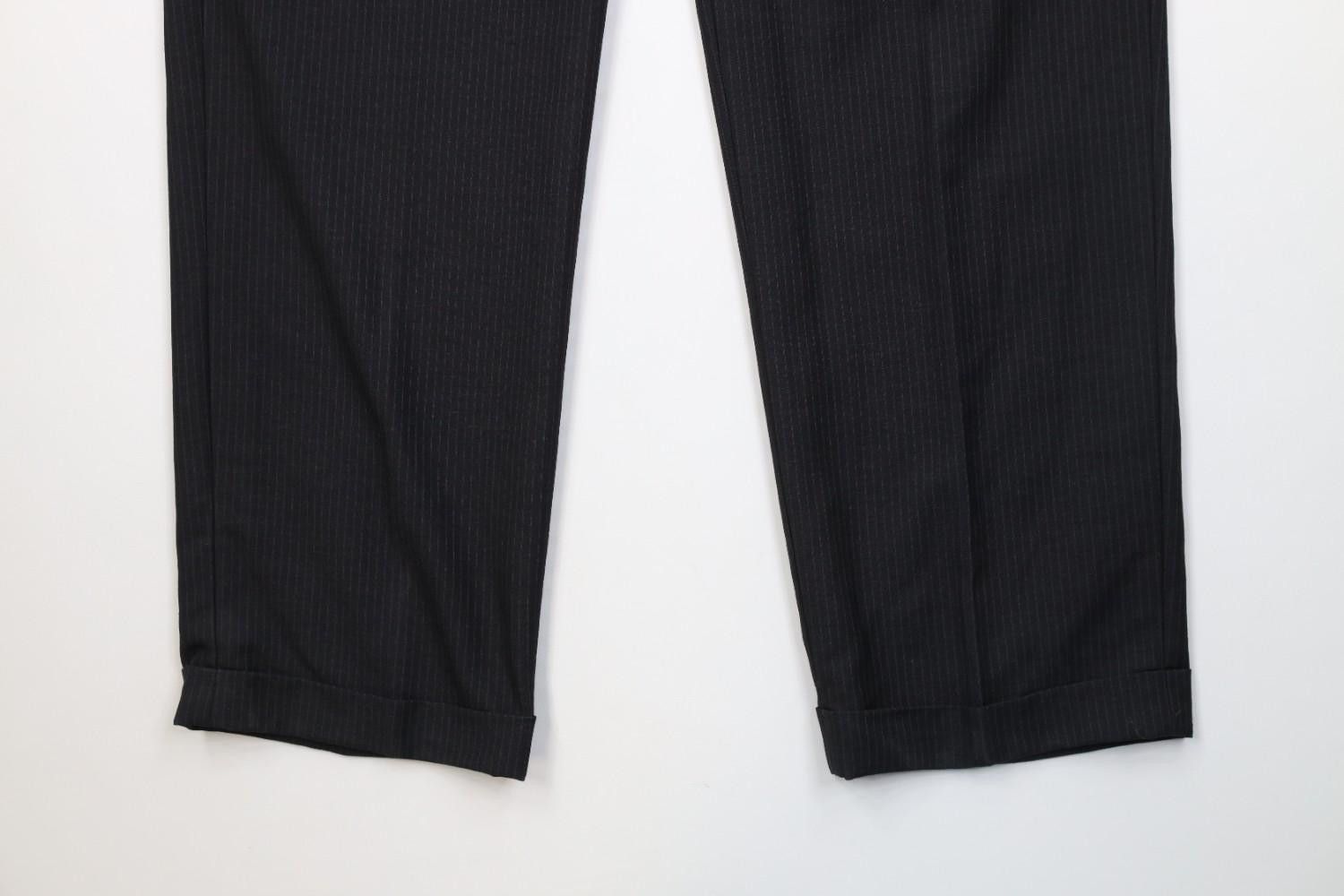 Vintage Vintage 90s Blend Knit Pinstriped Wide Leg Chino Pants Size US 34 / EU 50 - 4 Thumbnail