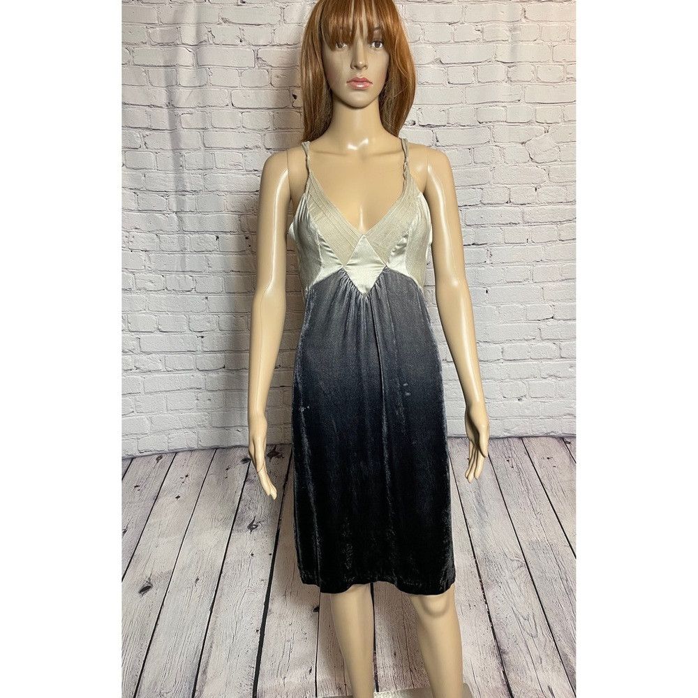 Other Development Velvet Silk Gray Gradient Dress Size 4 Size S / US 4 / IT 40 - 1 Thumbnail