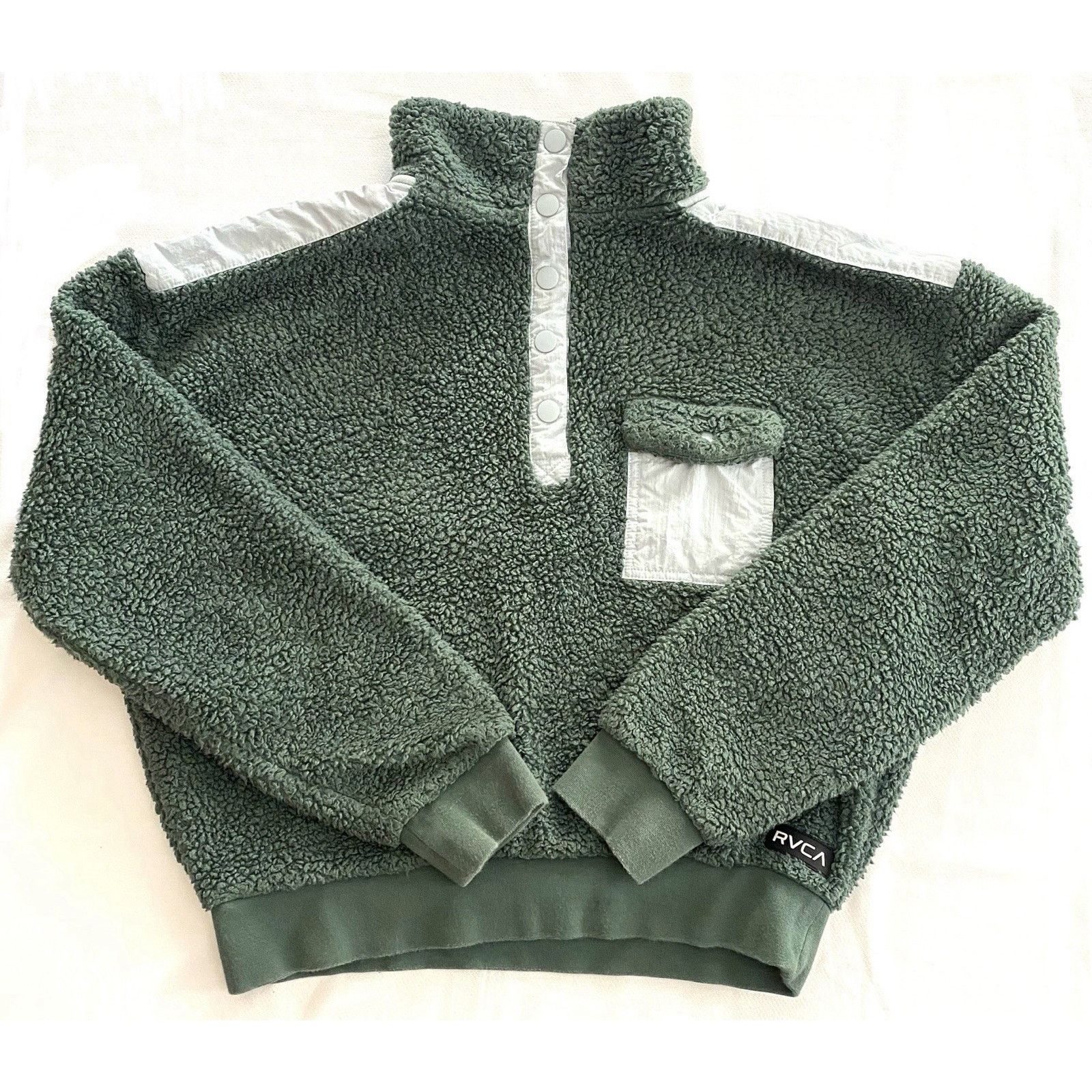 RVCA RVCA Off Grid Sherpa Fleece Sweatshirt Adult Small Green Size S / US 4 / IT 40 - 1 Thumbnail