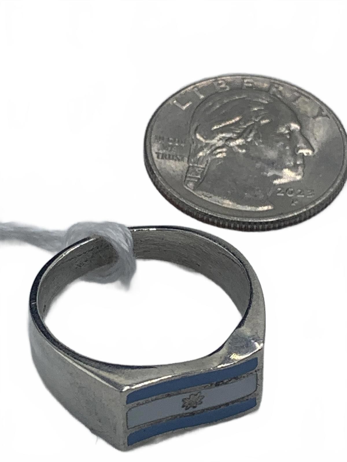 Other Argentina Flag Chunky Signet Ring in Sterling Silver Size ONE SIZE - 8 Thumbnail