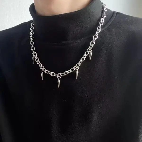 Jewelry Spiked Chain Link Necklace Size ONE SIZE - 6 Thumbnail