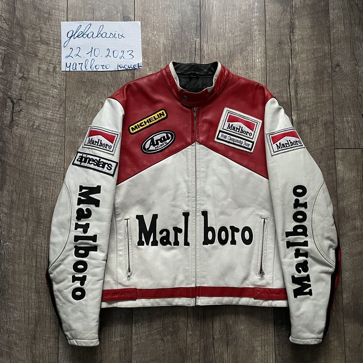 marlboro leather racing jacket