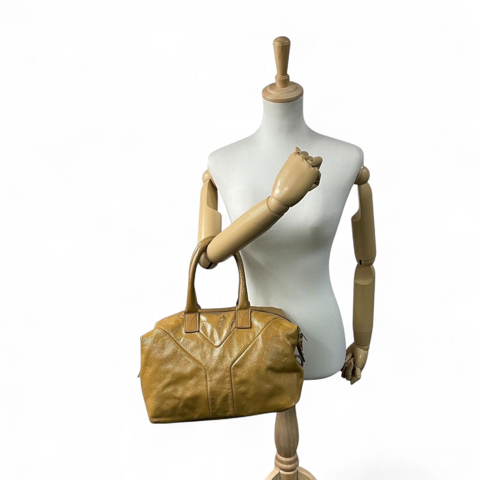 Saint Laurent Paris Saint Laurent - Mustard Yellow Patent Leather Handbag Size ONE SIZE - 4 Thumbnail